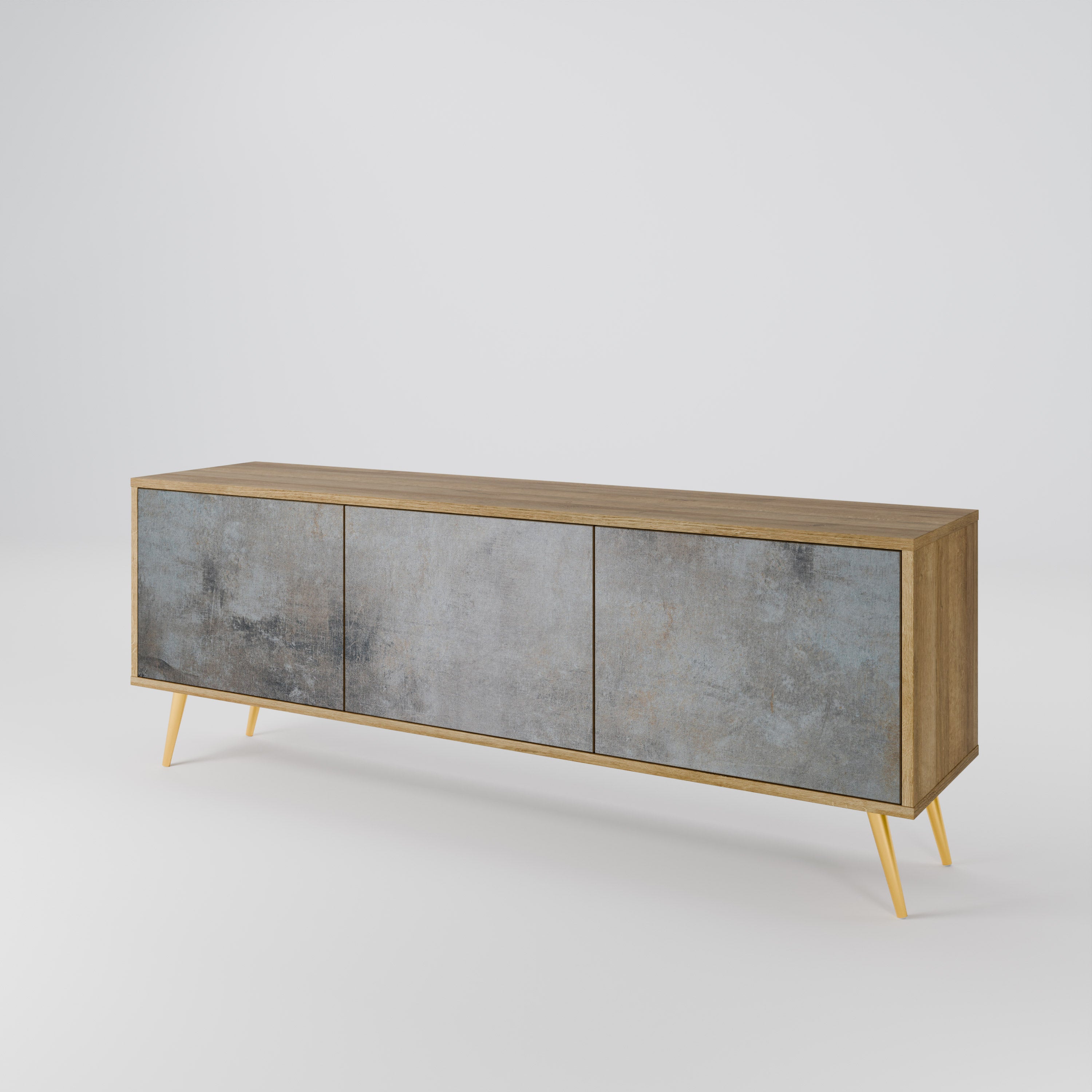 CONCRETE WALL Mueble de TV de 3 Puertas