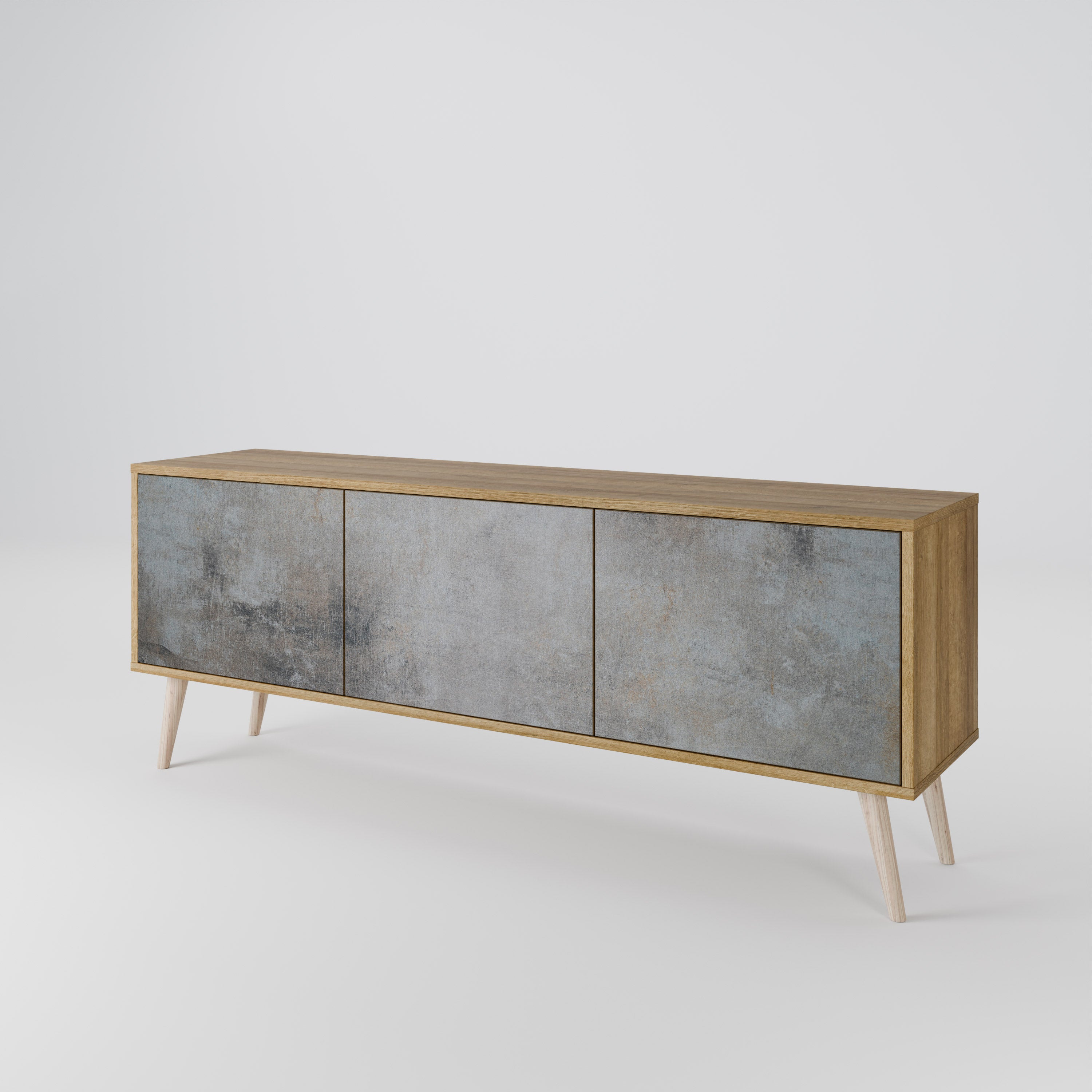 CONCRETE WALL Mueble de TV de 3 Puertas