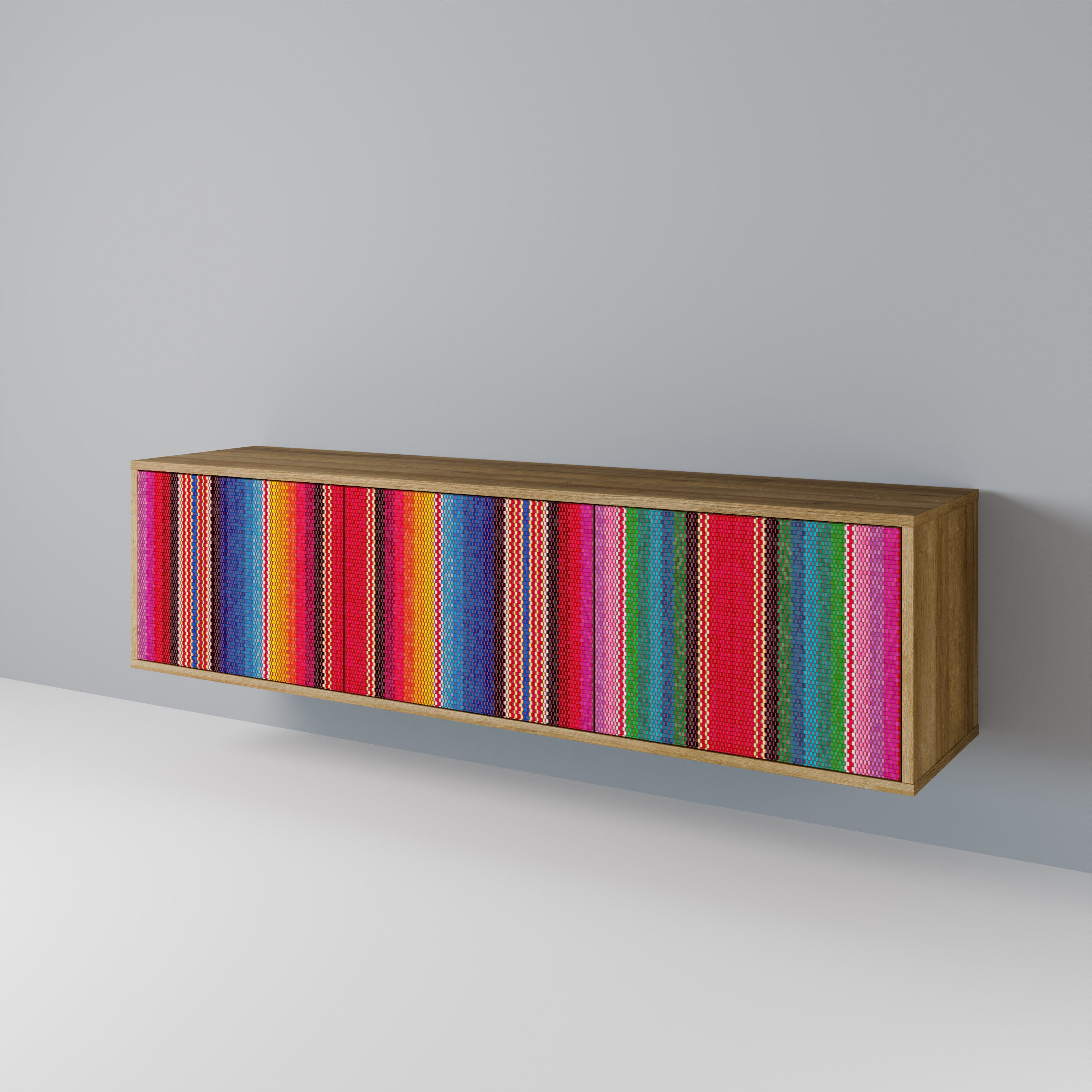 ETHNIC MEXICAN Mueble de TV de 3 Puertas