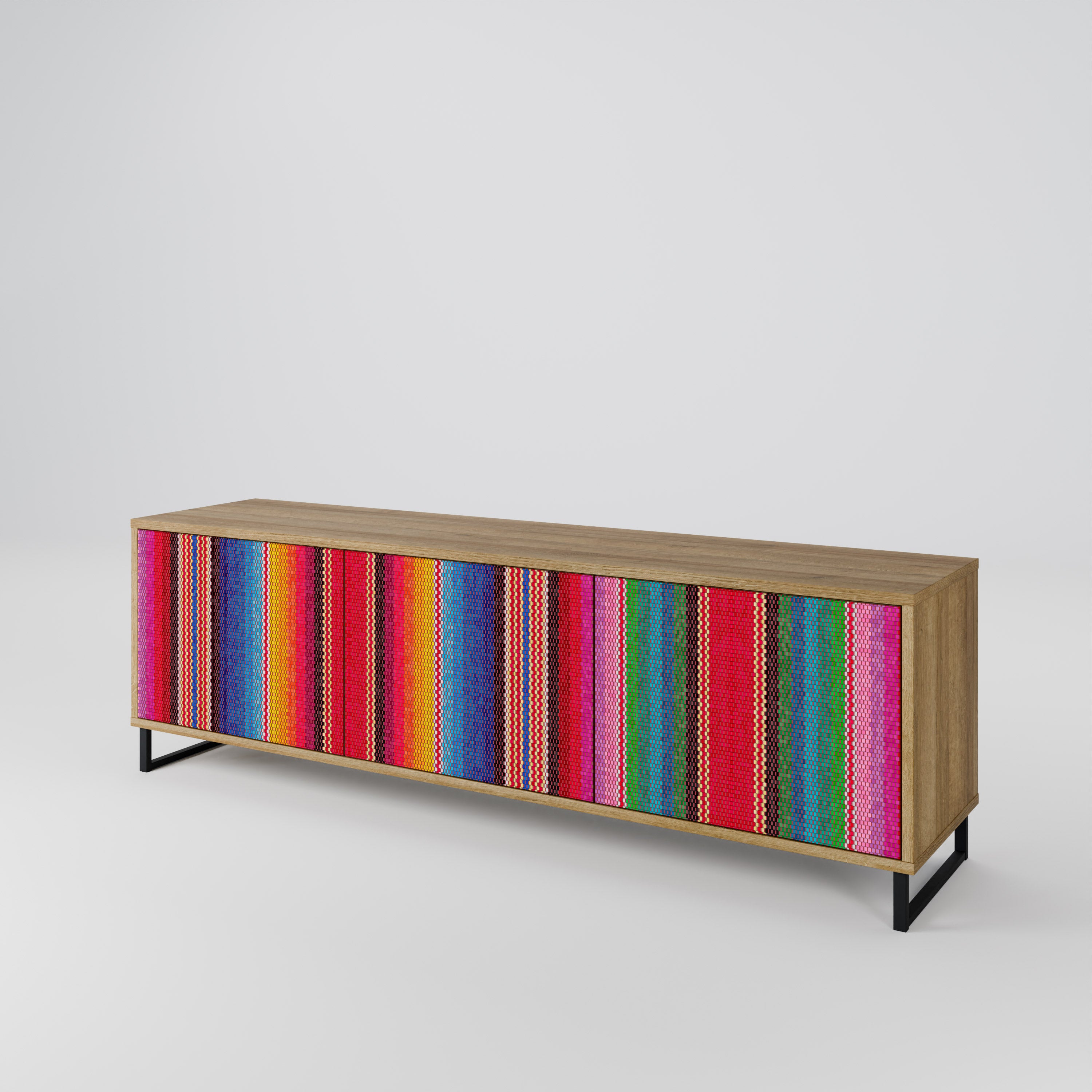 ETHNIC MEXICAN Mueble de TV de 3 Puertas