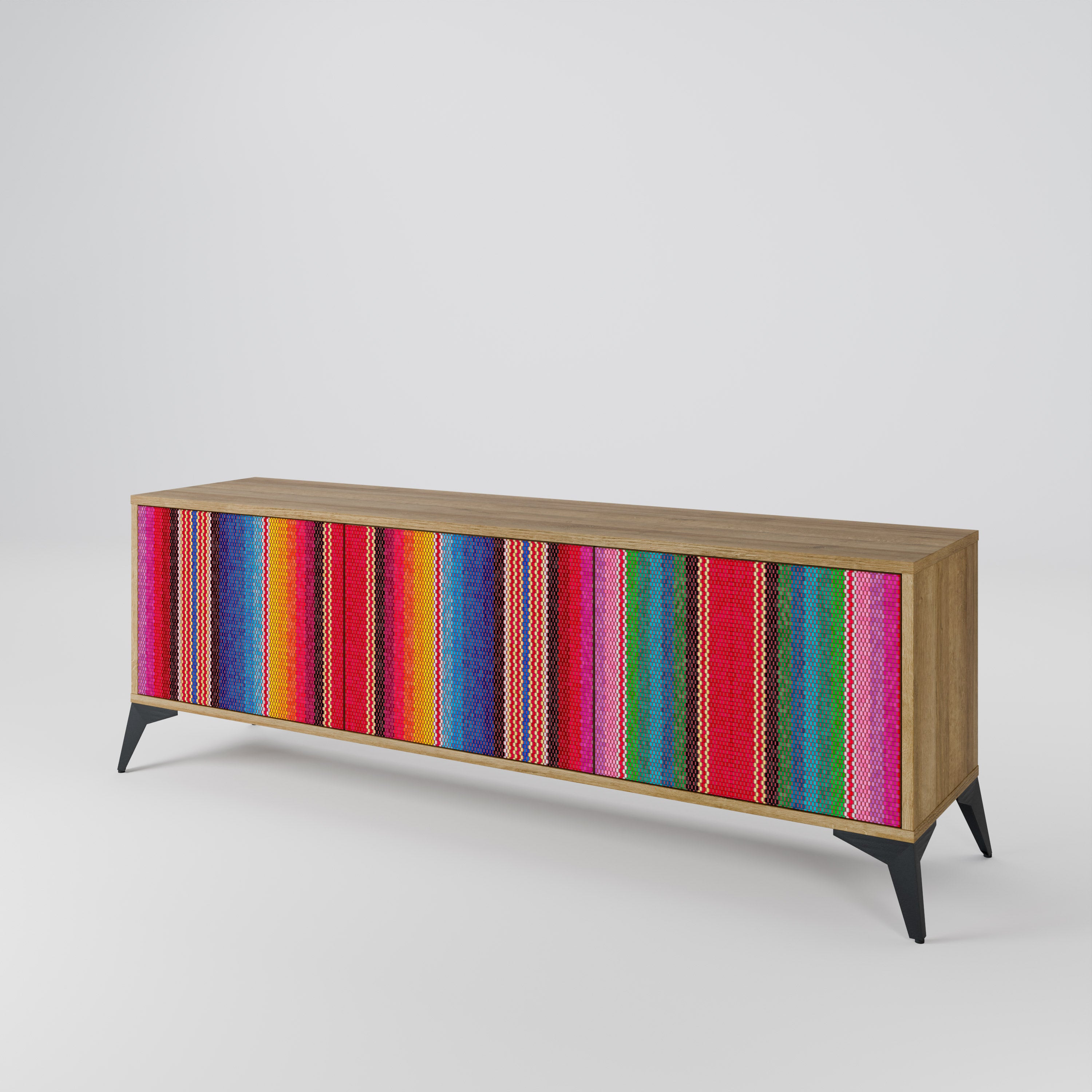 ETHNIC MEXICAN Mueble de TV de 3 Puertas