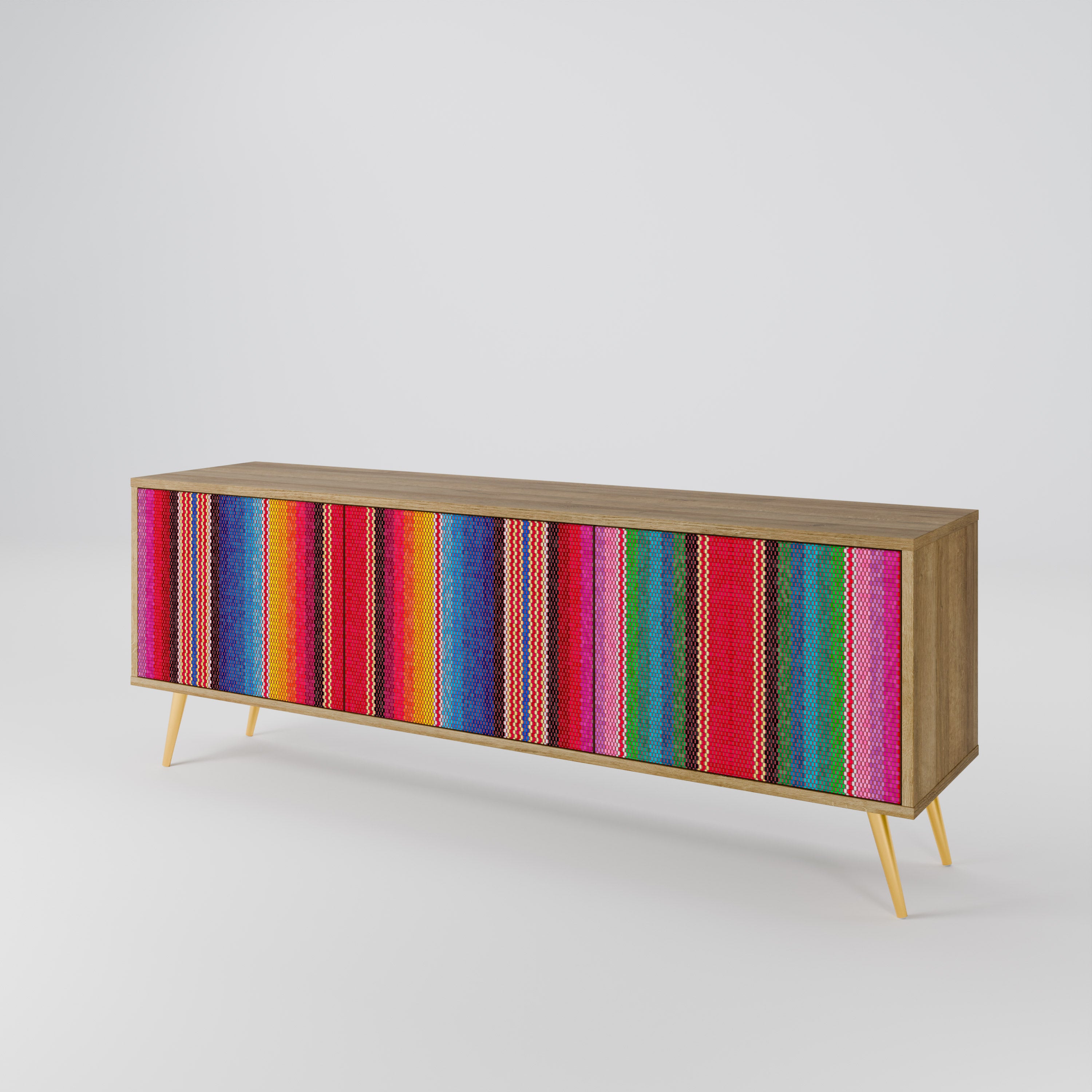 ETHNIC MEXICAN Mueble de TV de 3 Puertas