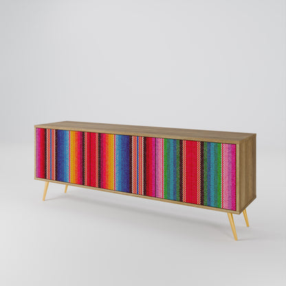 ETHNIC MEXICAN Mueble de TV de 3 Puertas