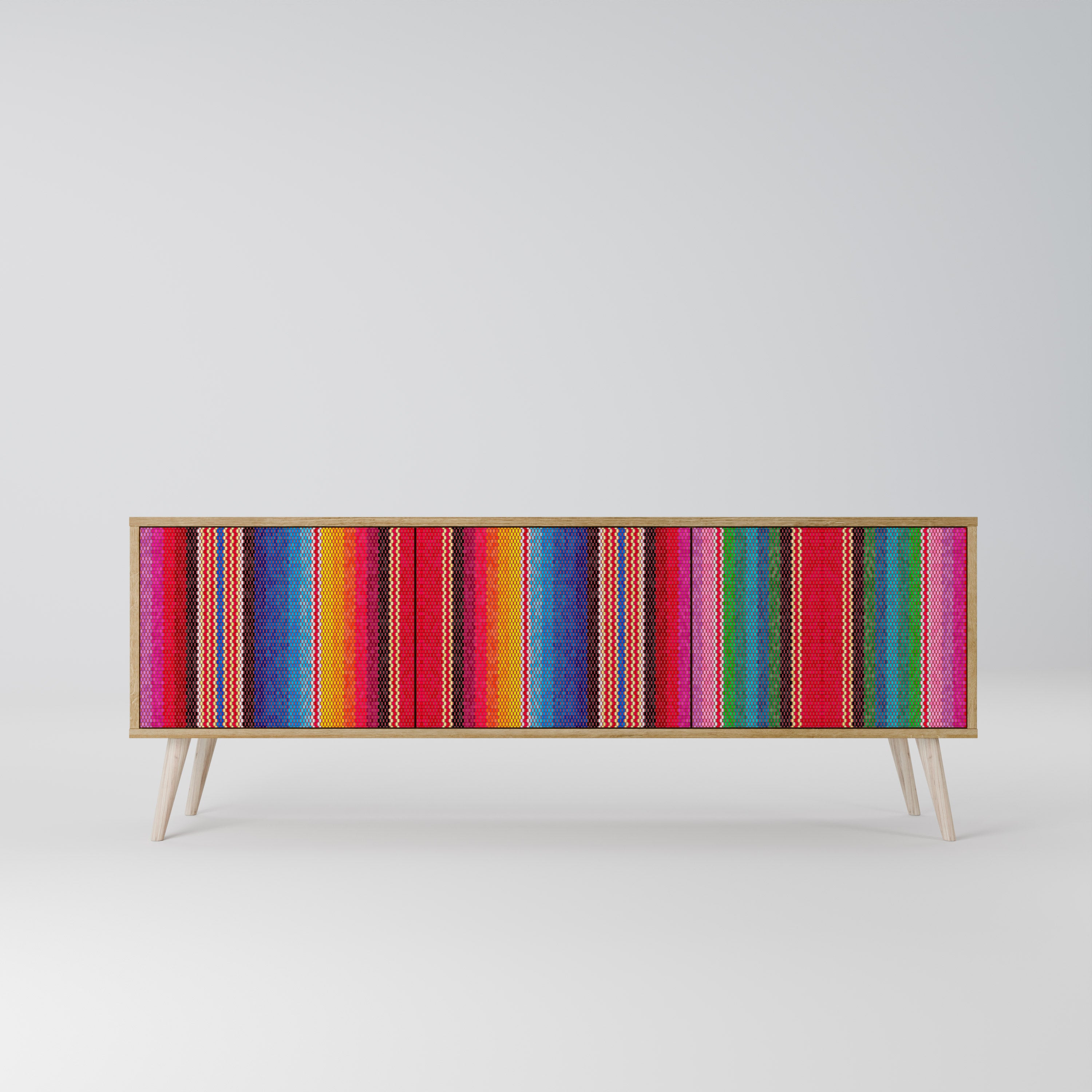 ETHNIC MEXICAN Mueble de TV de 3 Puertas