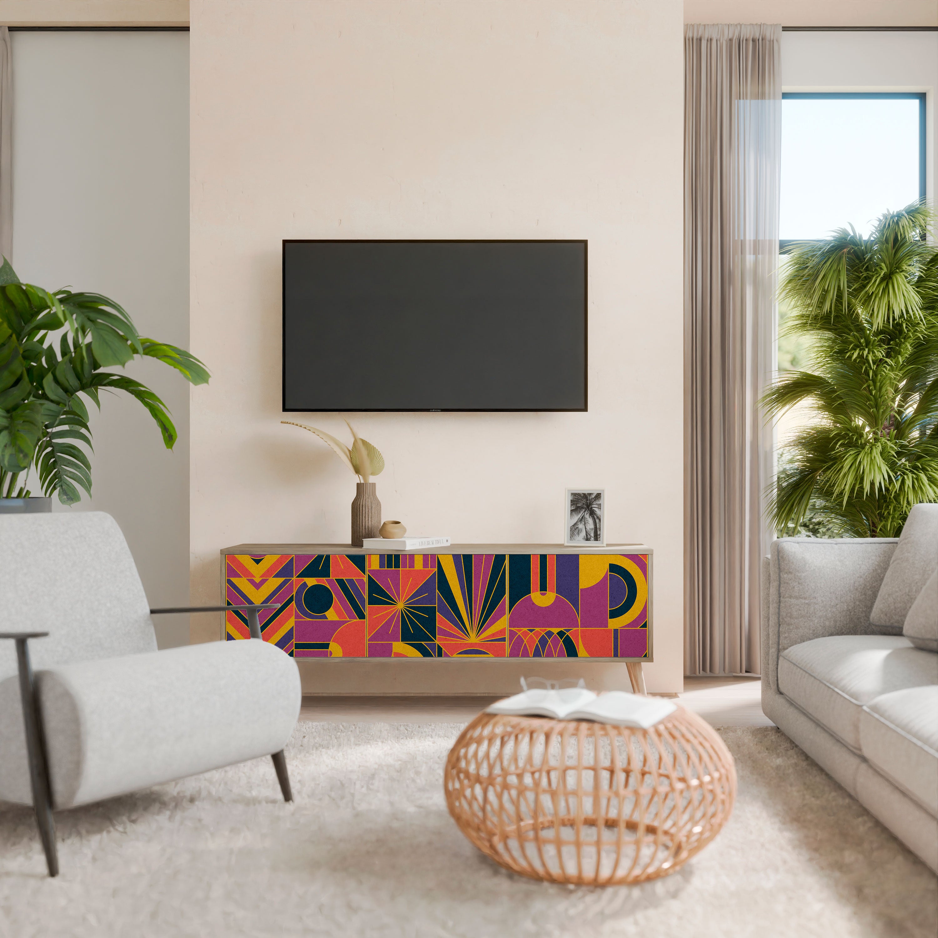 ELECTRIC PATTERNS Mueble de TV de 3 Puertas