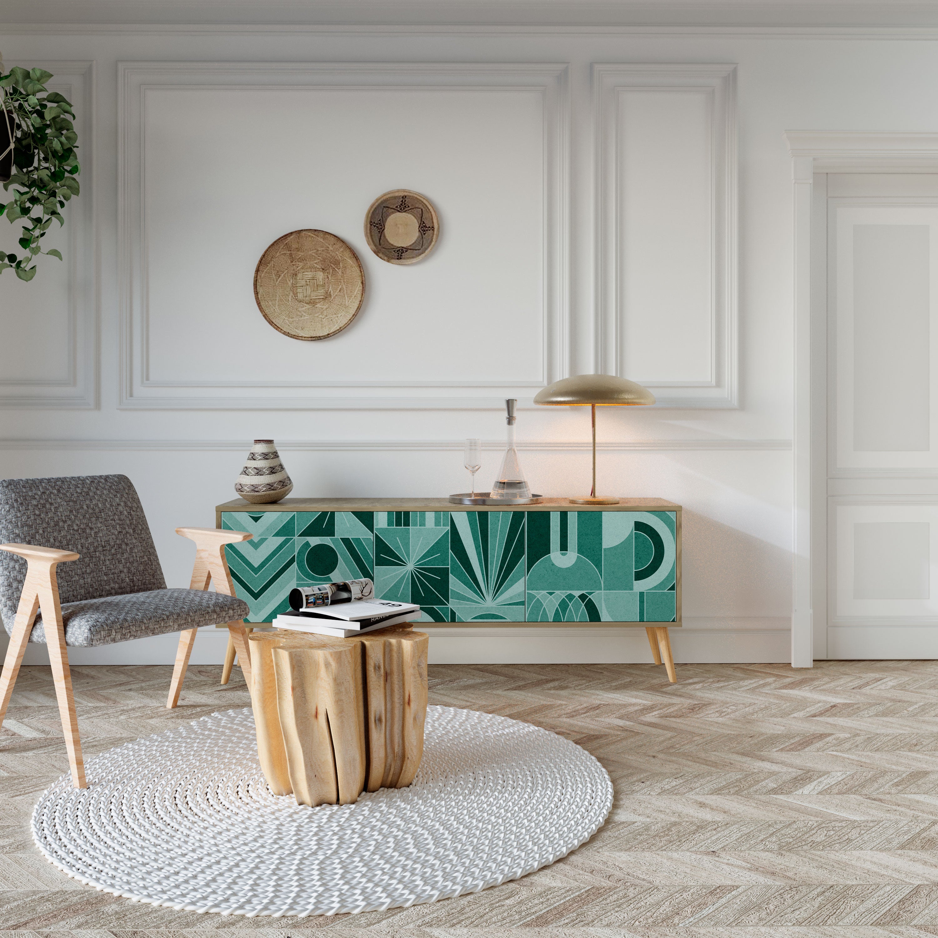 HARMONIC GRID Mueble de TV de 3 Puertas