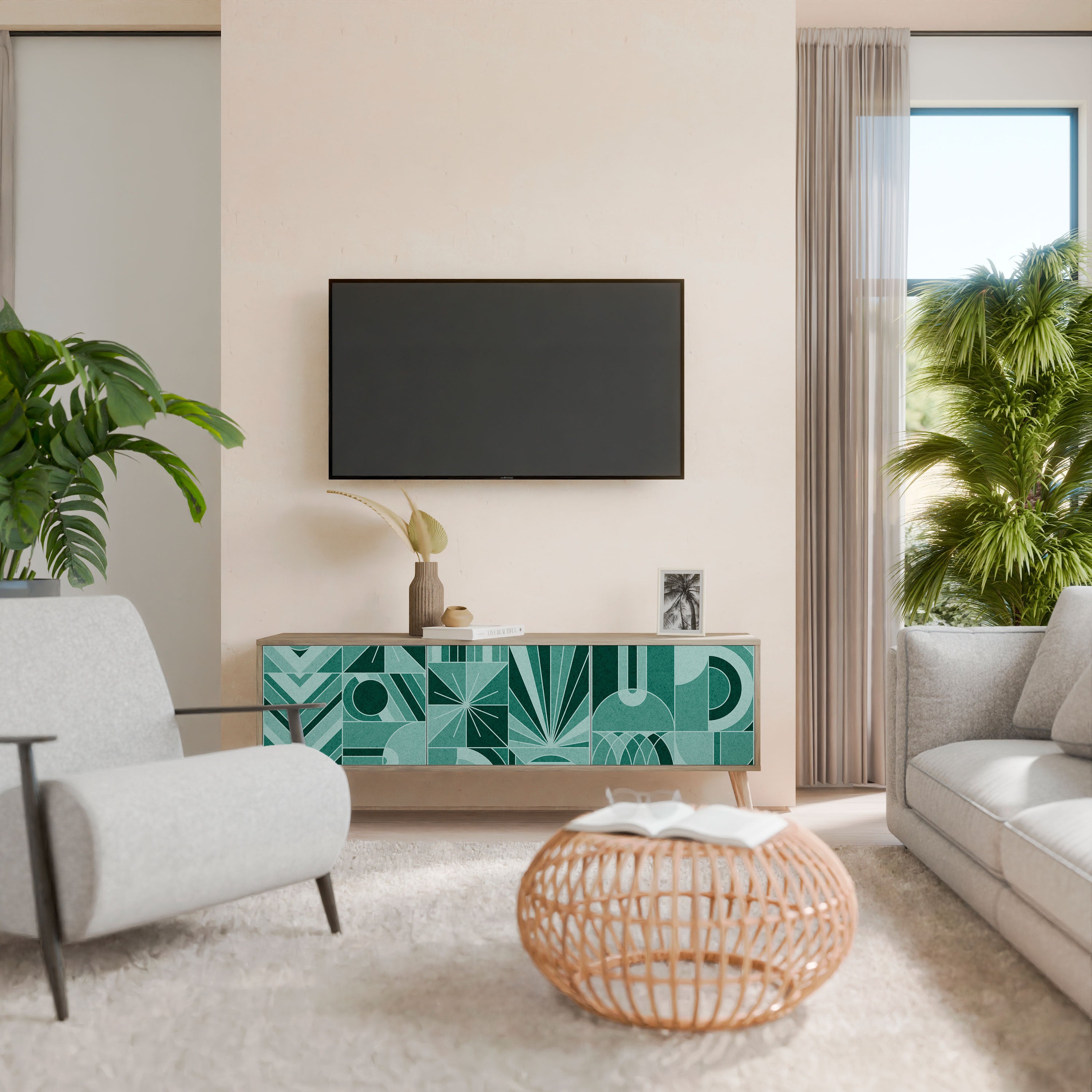 HARMONIC GRID Mueble de TV de 3 Puertas