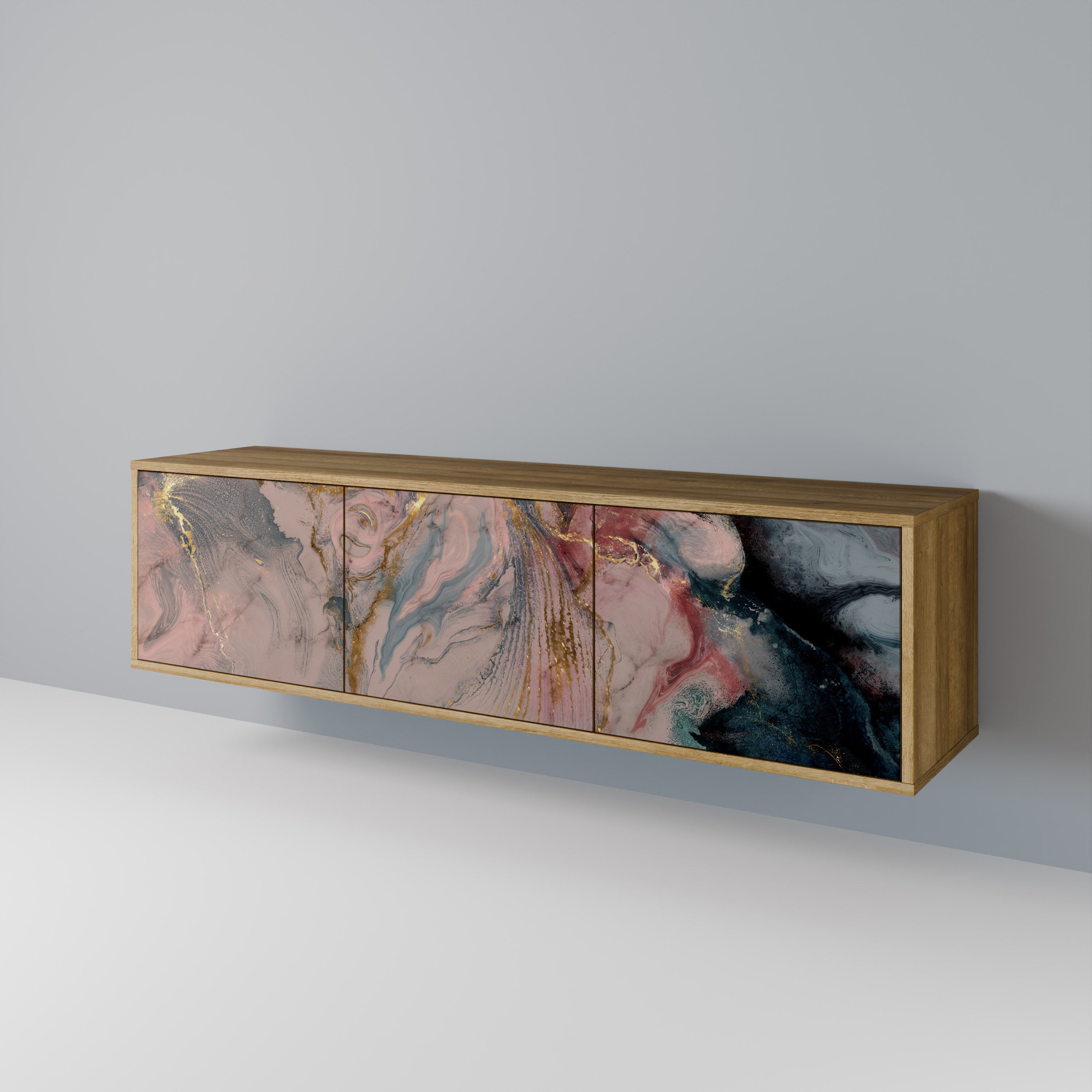 GILDED SWIRLS Mueble de TV de 3 Puertas