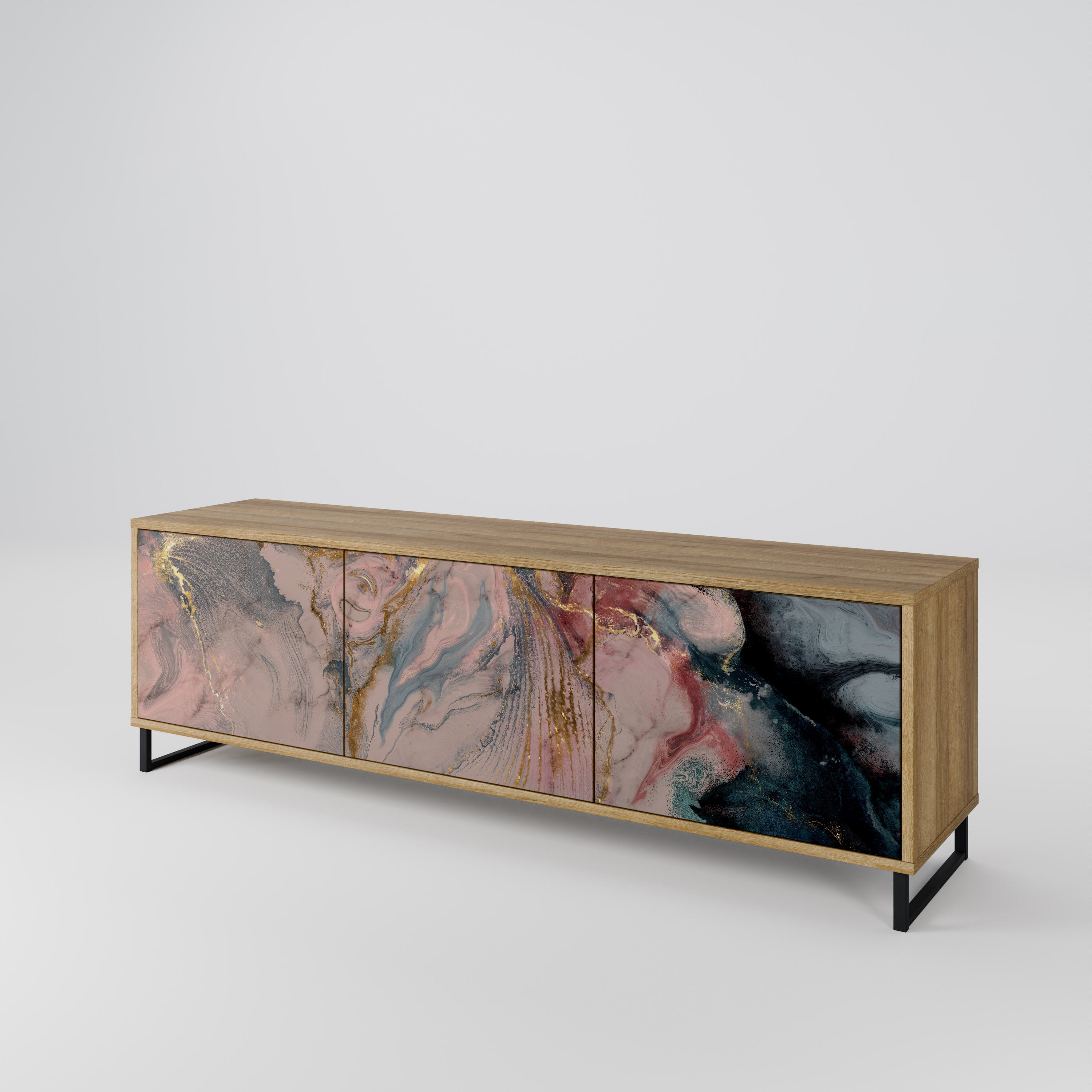 GILDED SWIRLS Mueble de TV de 3 Puertas