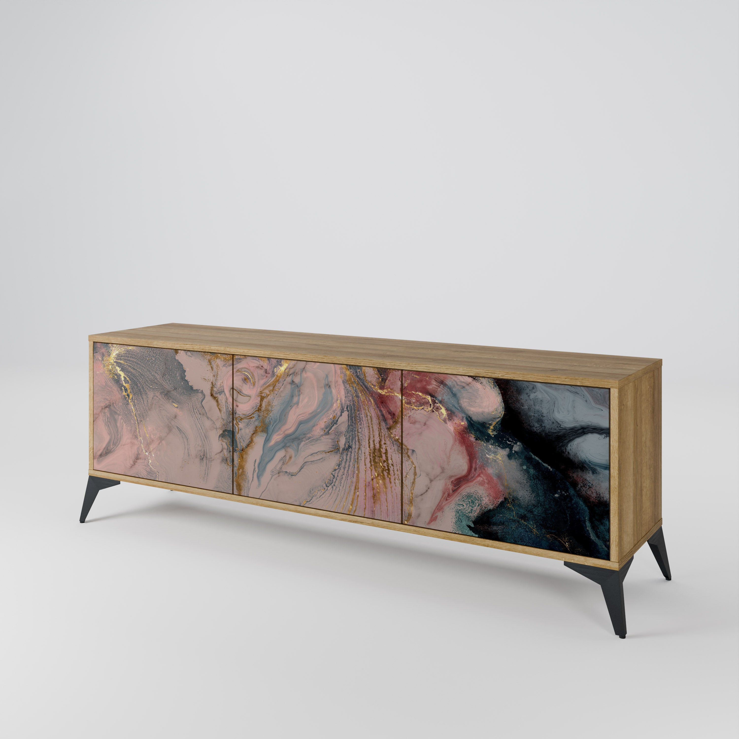 GILDED SWIRLS Mueble de TV de 3 Puertas