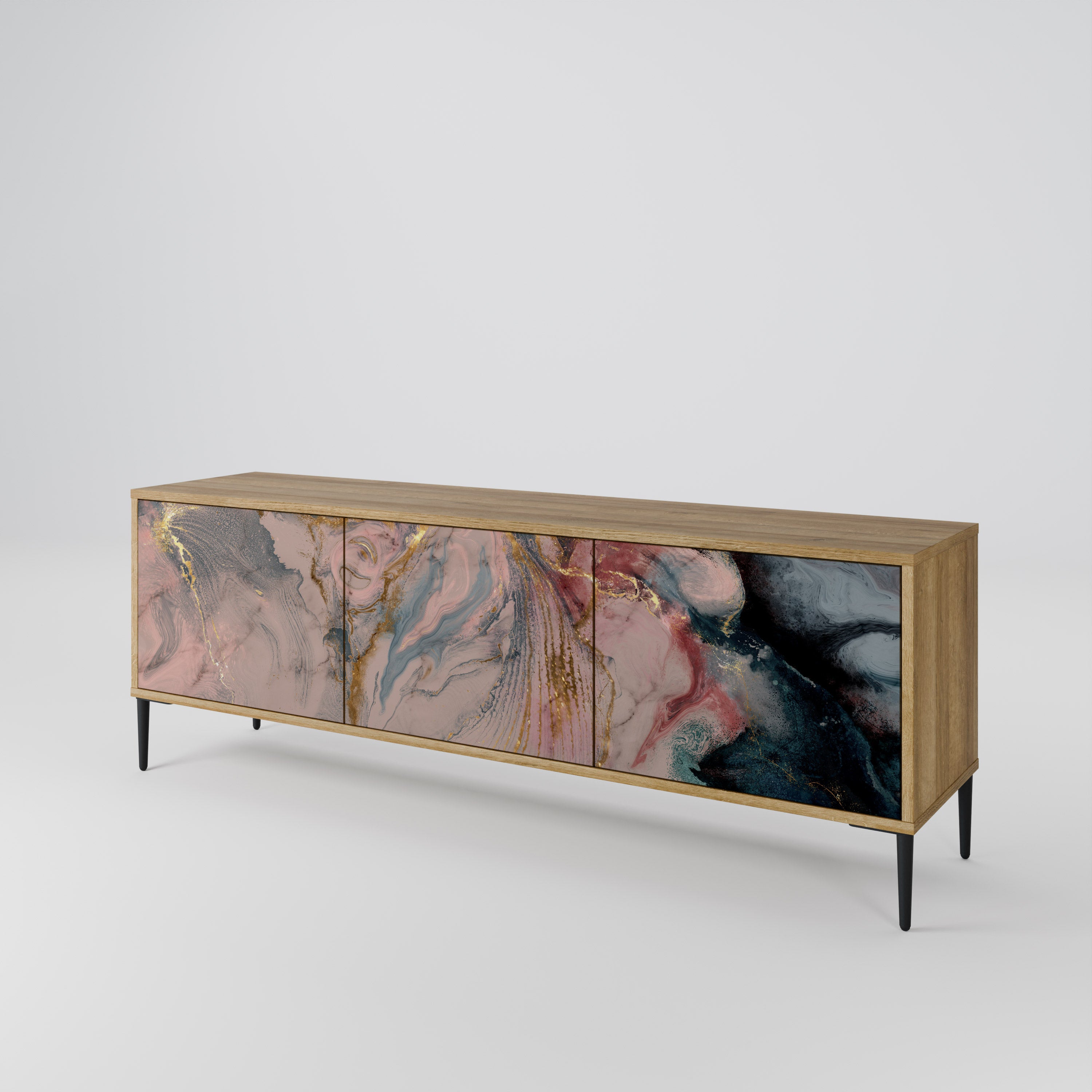 GILDED SWIRLS Mueble de TV de 3 Puertas