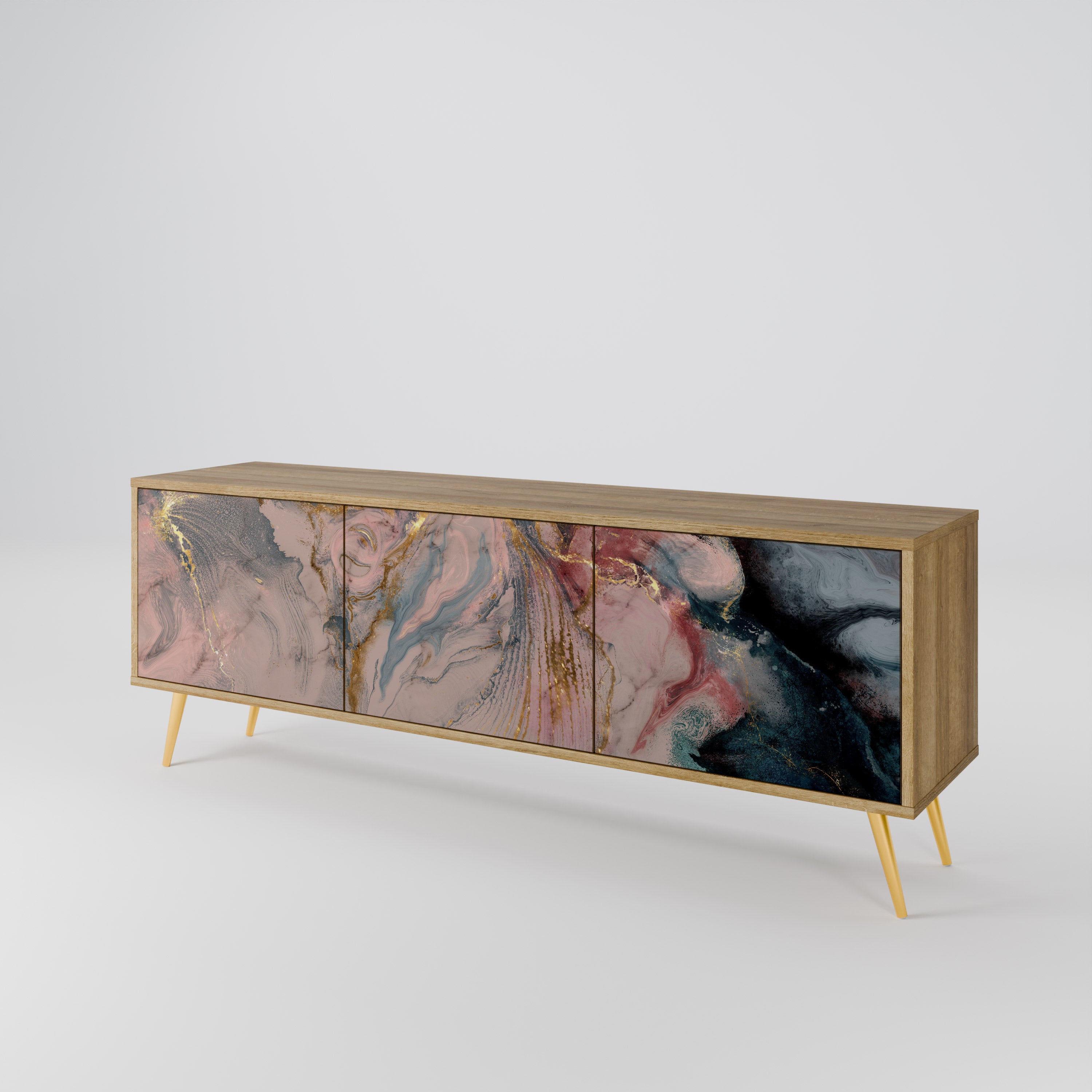 GILDED SWIRLS Mueble de TV de 3 Puertas