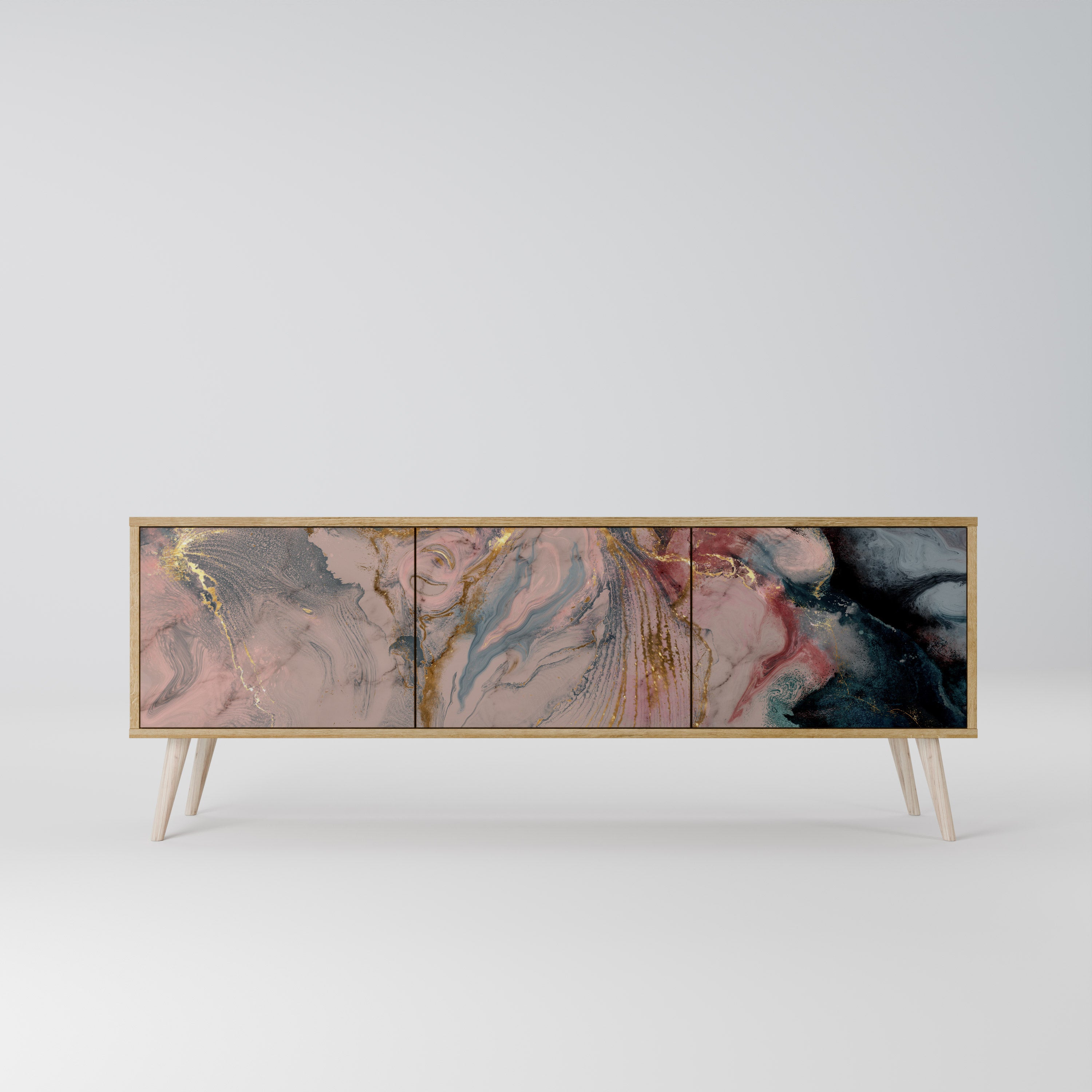 GILDED SWIRLS Mueble de TV de 3 Puertas