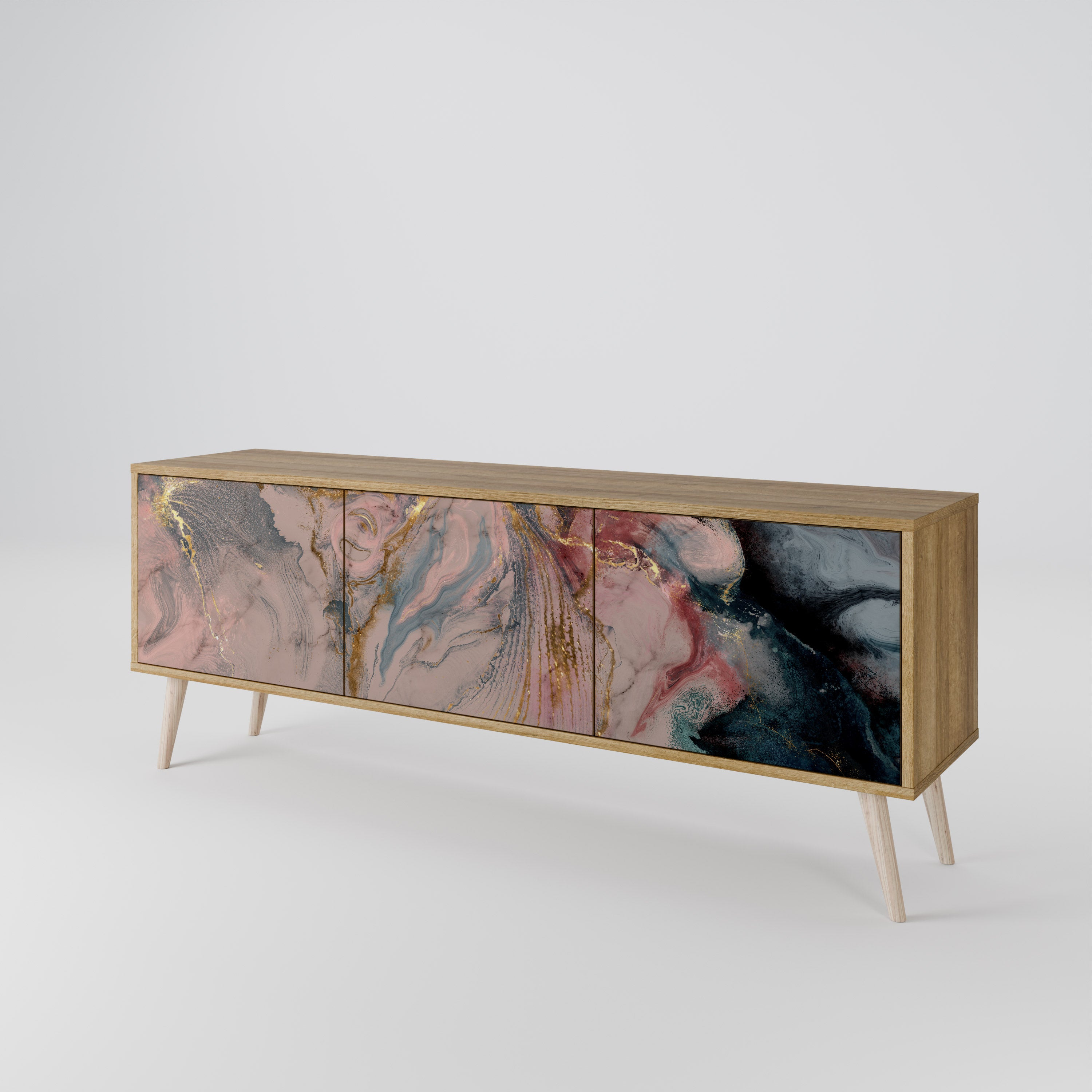 GILDED SWIRLS Mueble de TV de 3 Puertas