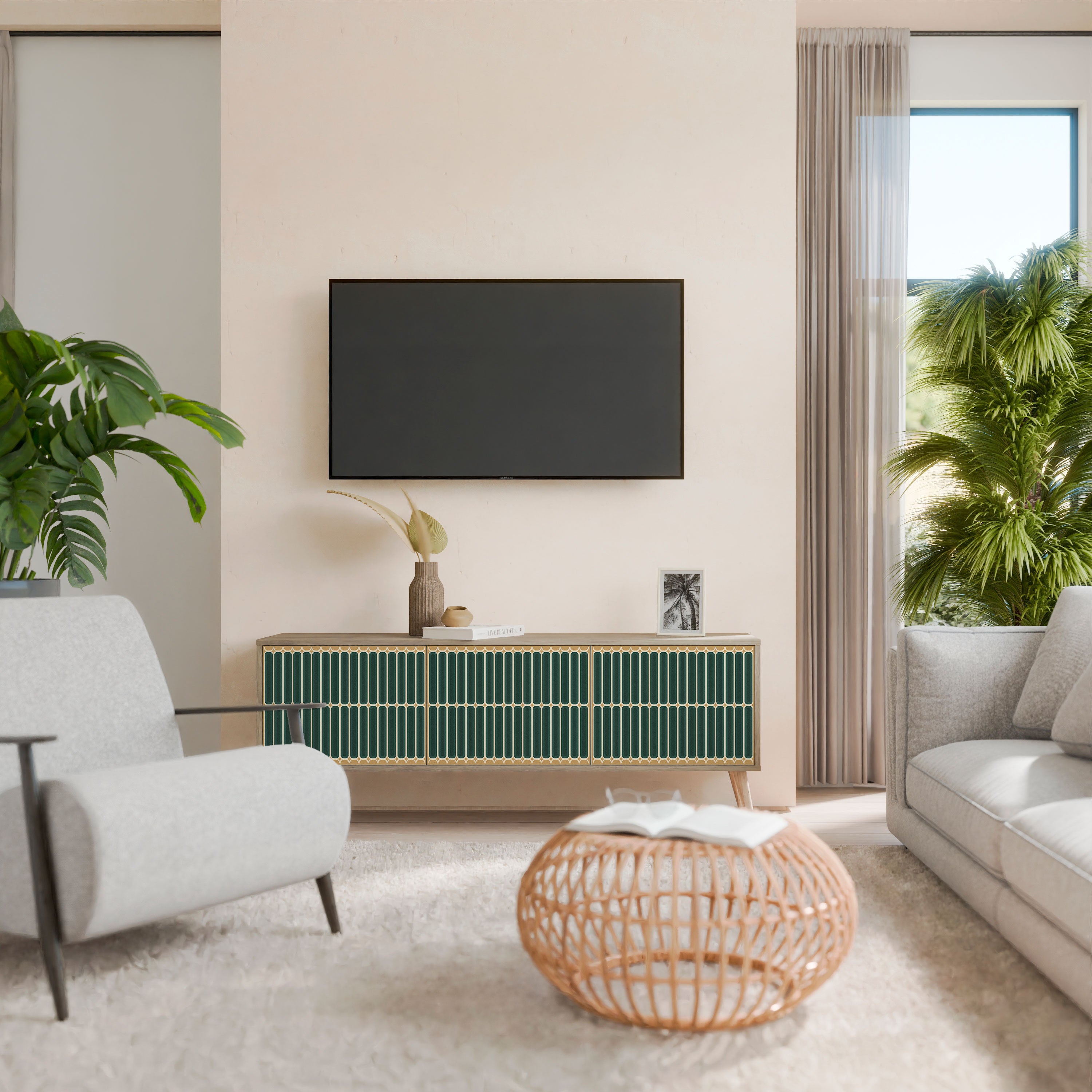 ILUSION GATE Mueble de TV de 3 Puertas