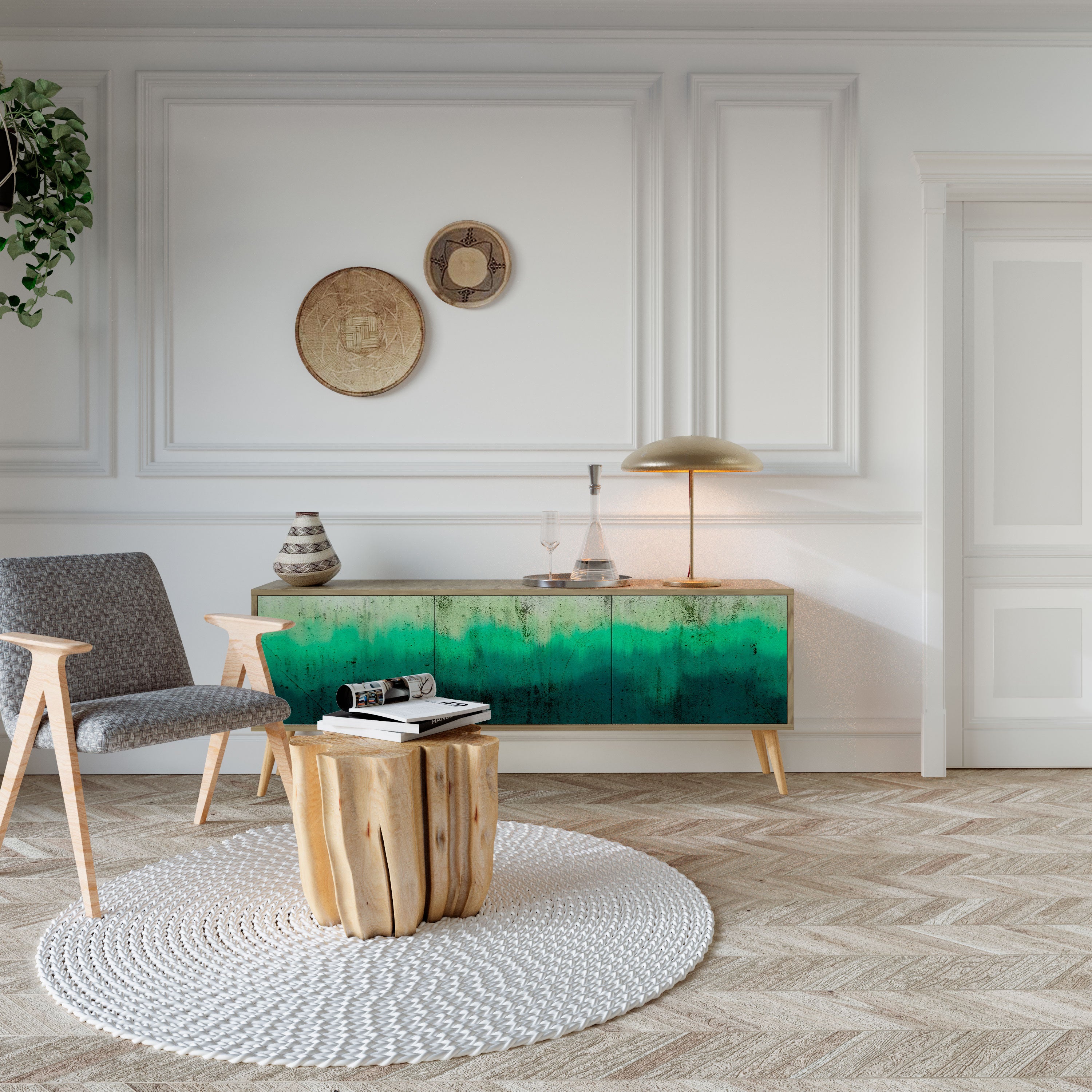 NORTHERN LIGHTS Mueble de TV de 3 Puertas