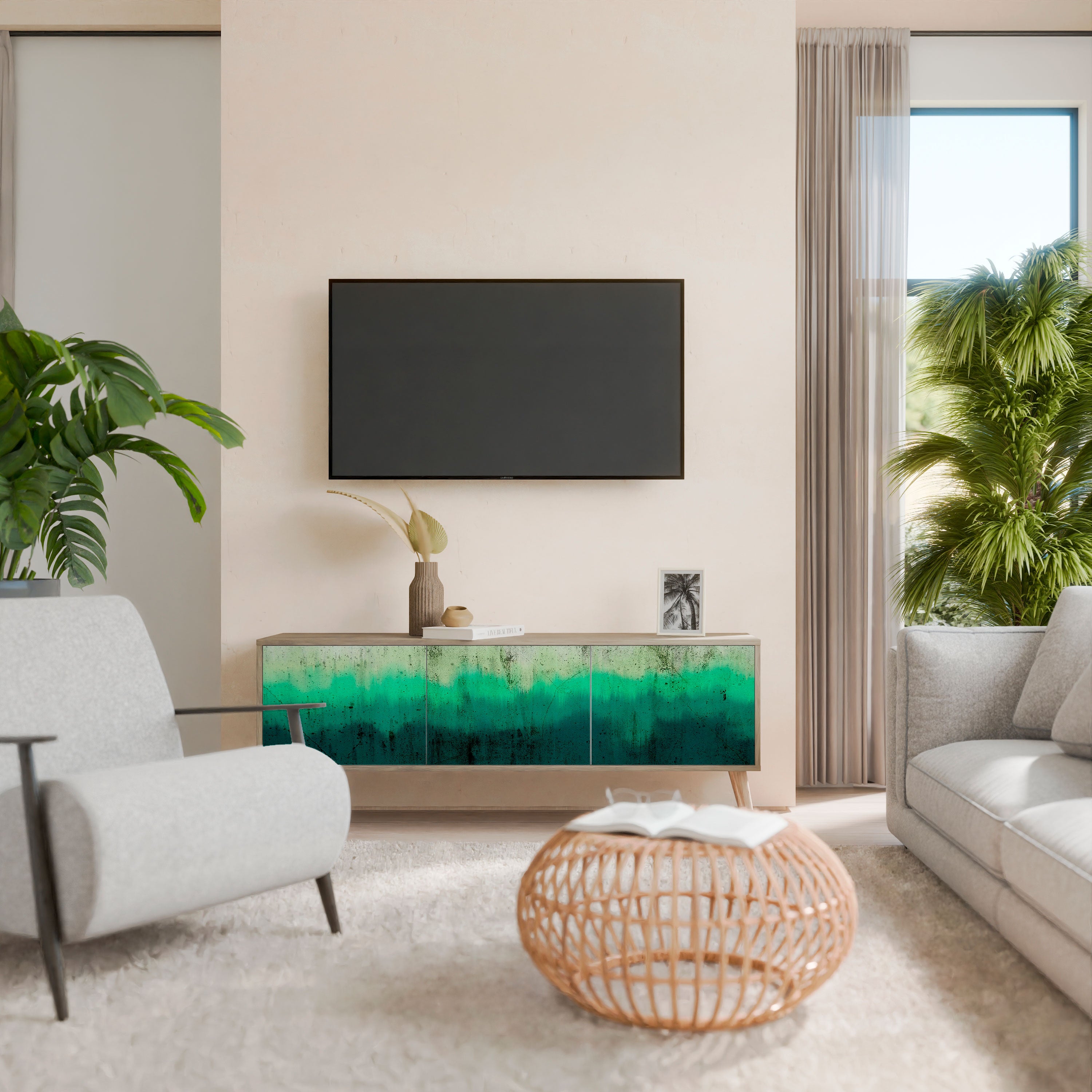NORTHERN LIGHTS Mueble de TV de 3 Puertas