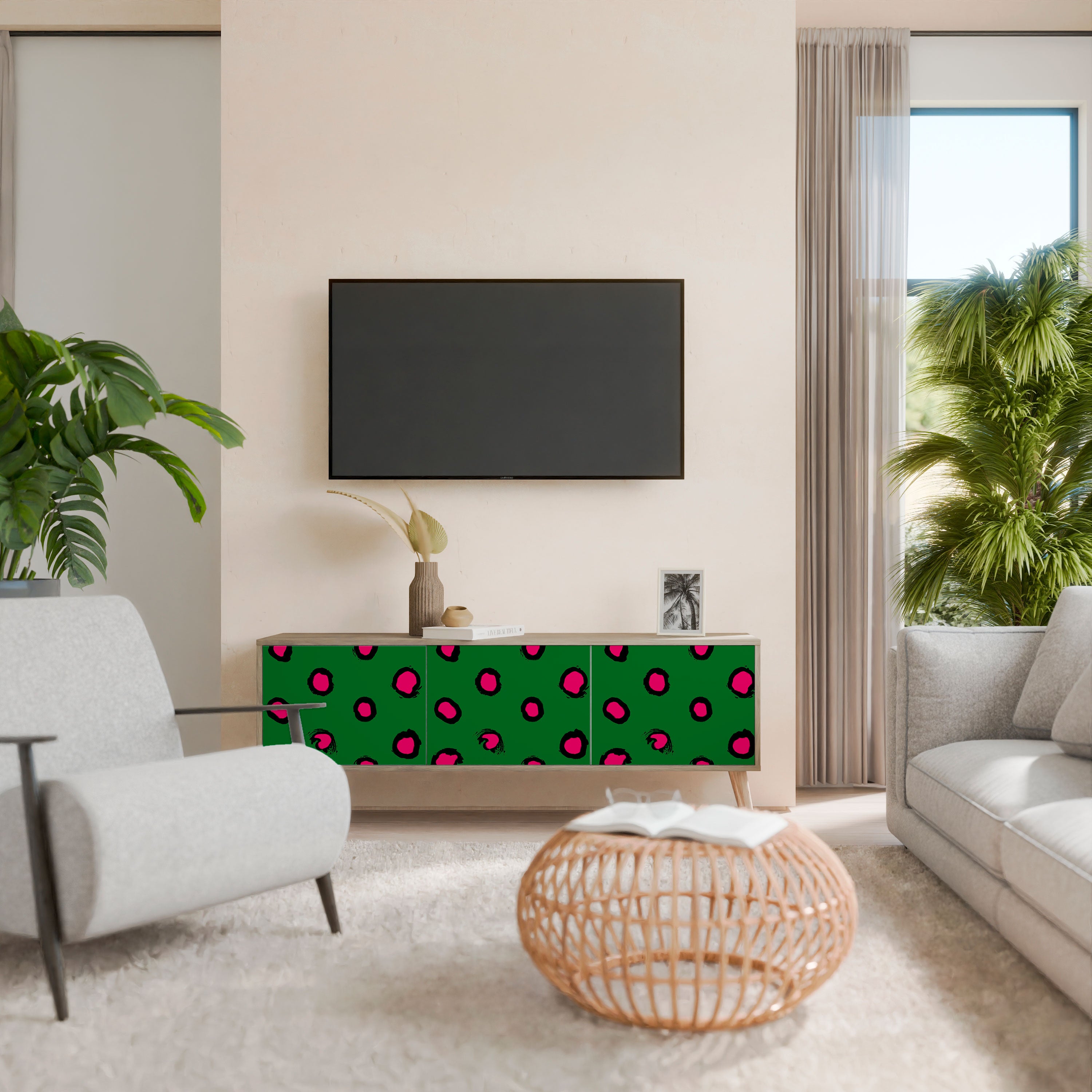 FUNKY SPOTS Třídveřový TV stolek