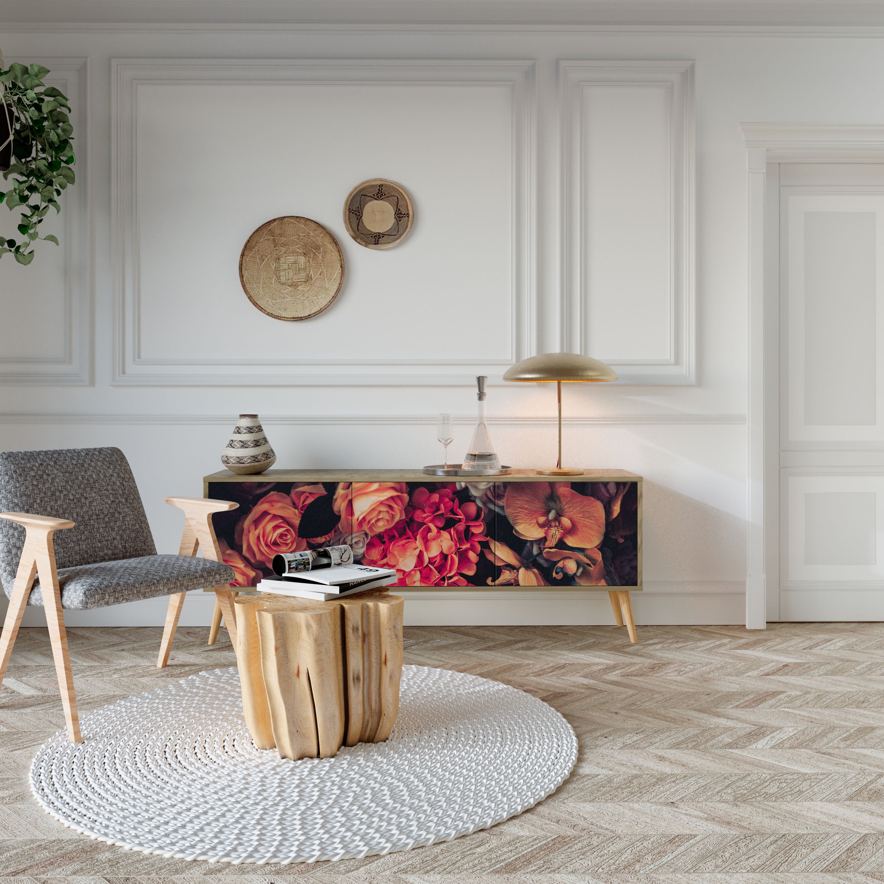 NEVERENDING BLOOM Έπιπλο τηλεόρασης 3-θυρών