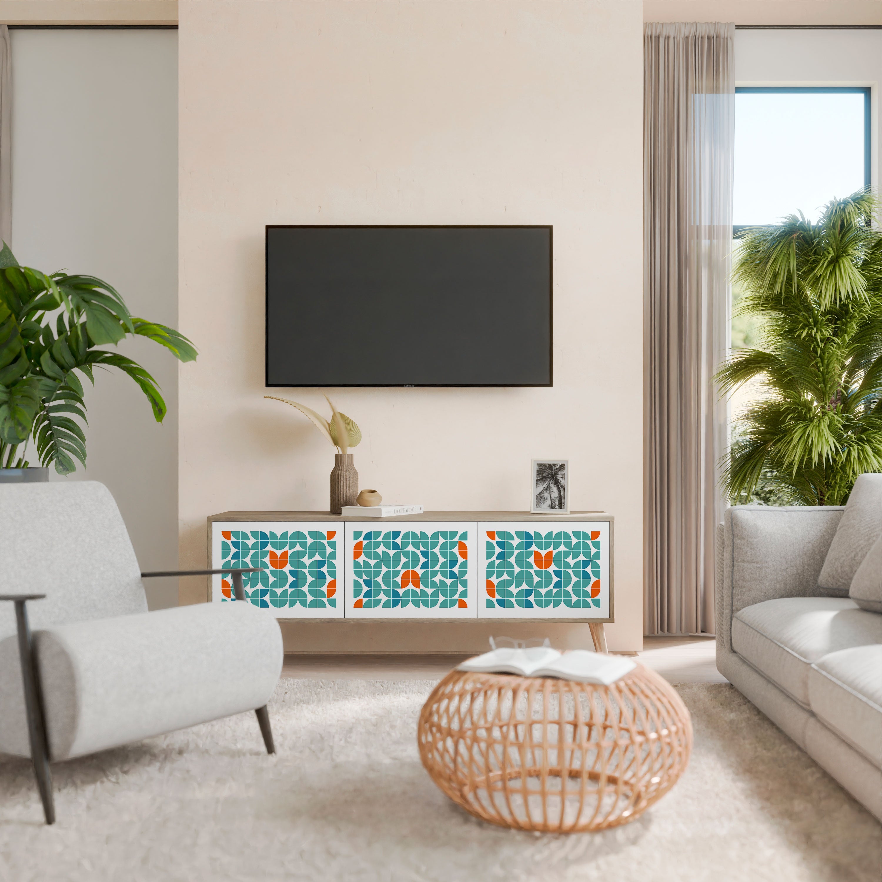 BE THE CHANGE Móvel de TV de 3 Portas