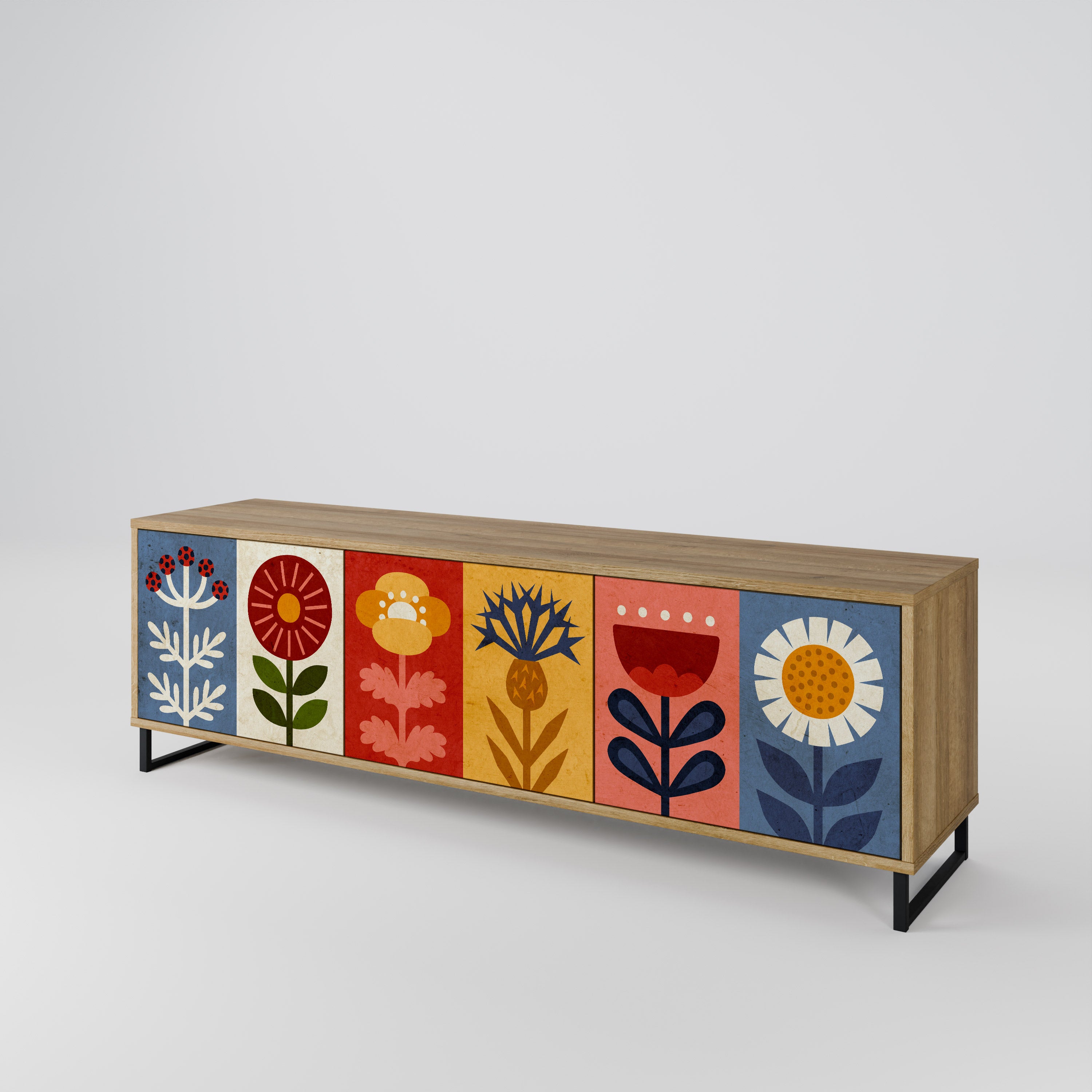 SCANDIC FLOWERET Móvel de TV de 3 Portas