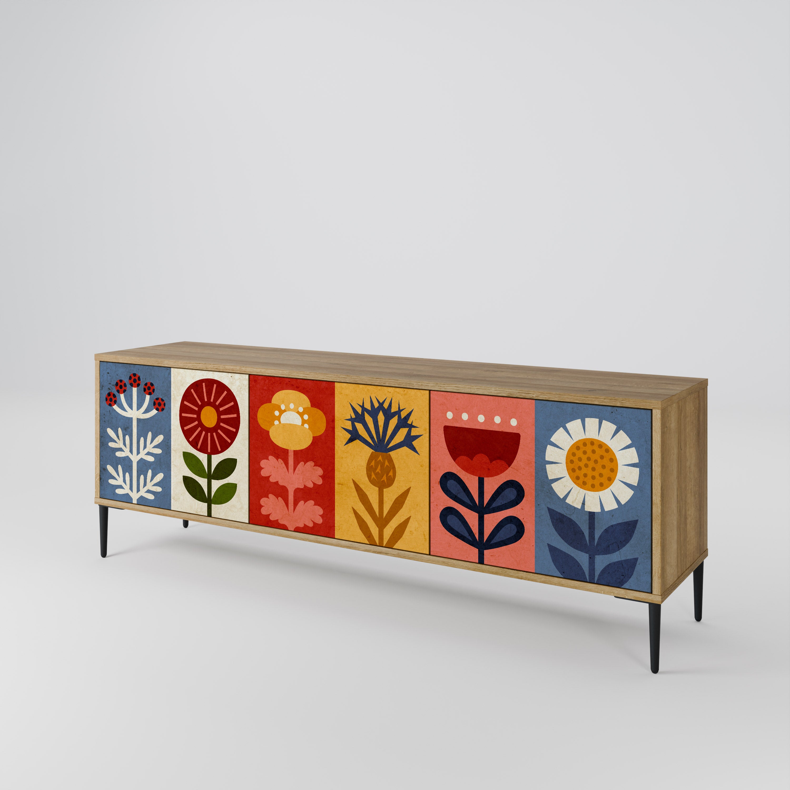 SCANDIC FLOWERET Móvel de TV de 3 Portas