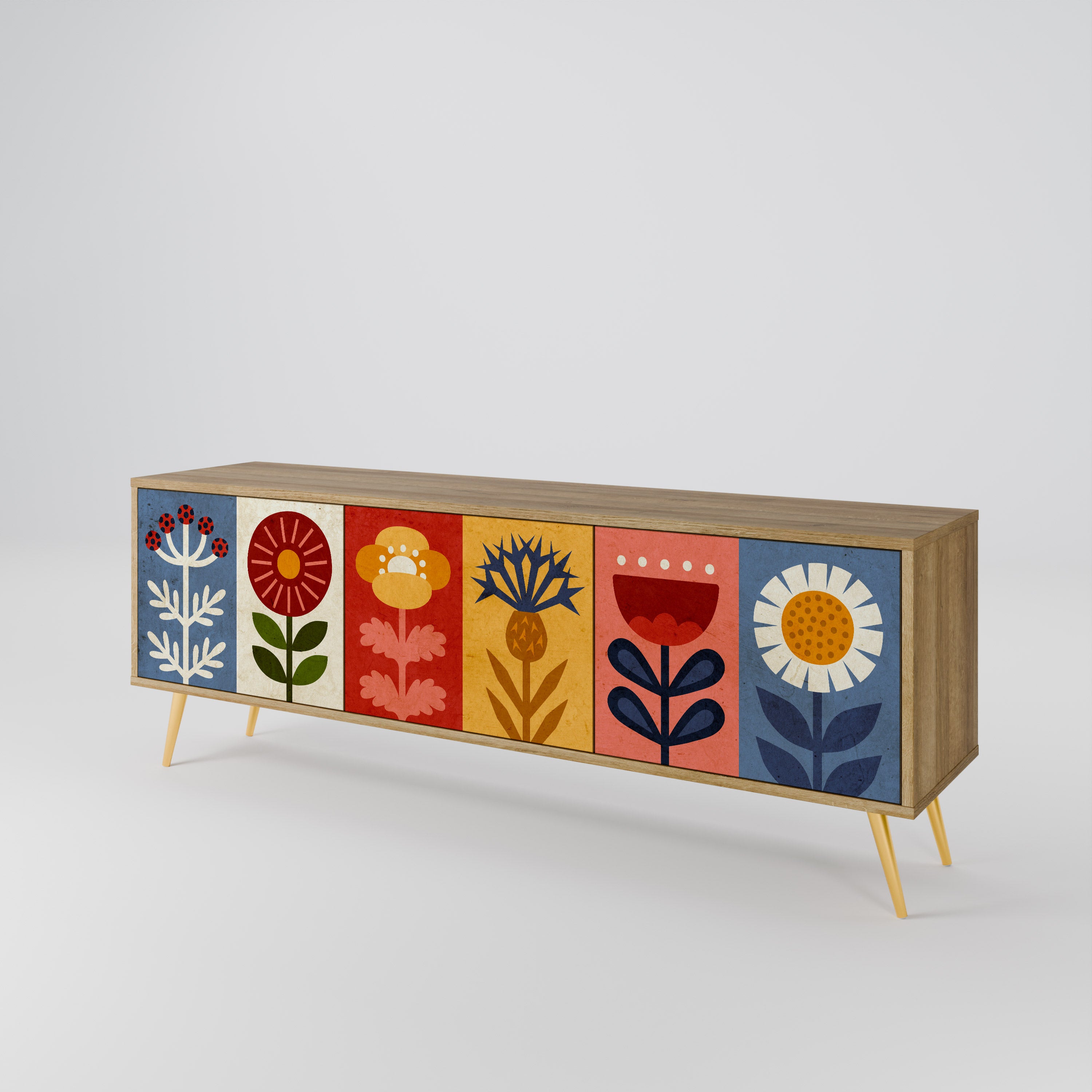 SCANDIC FLOWERET Móvel de TV de 3 Portas