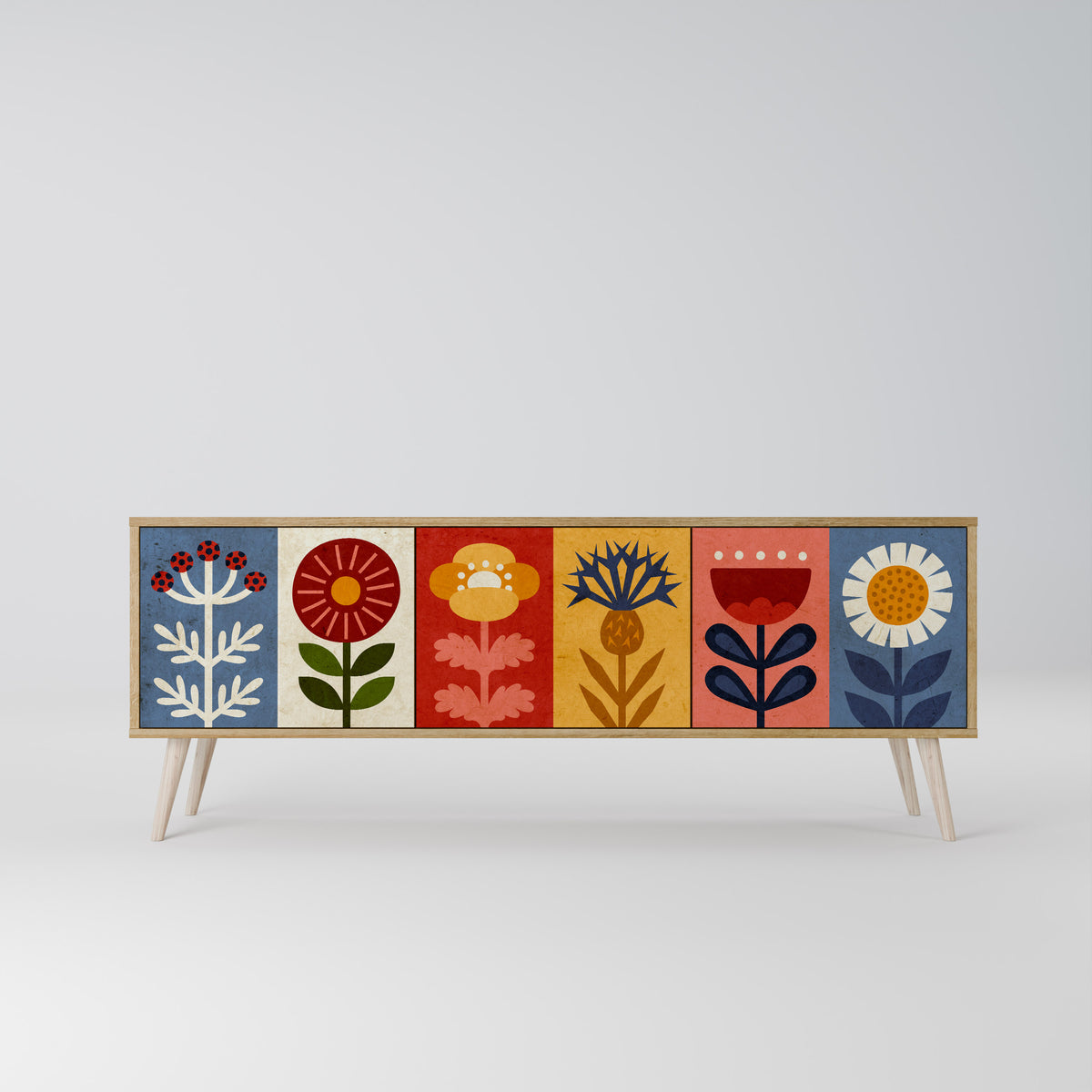 SCANDIC FLOWERET 3-Door TV Cabinet