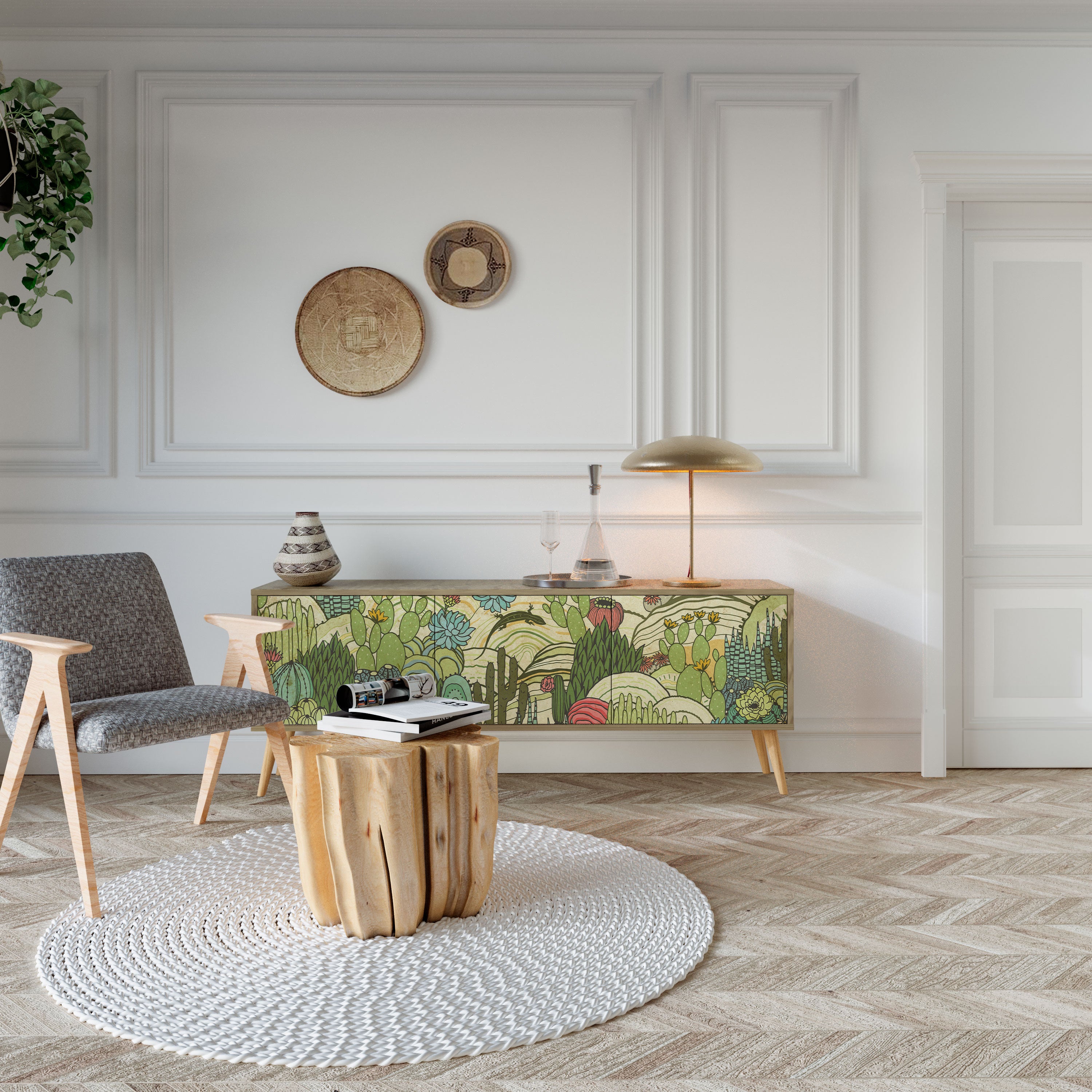 SUCCULENTS KALEIDOSCOPE 3-türiges TV-Lowboard