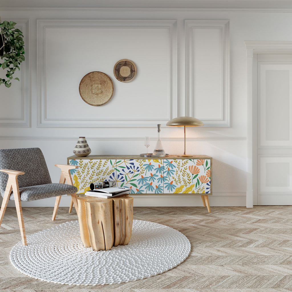 HELLO SPRING Mueble de TV de 3 Puertas