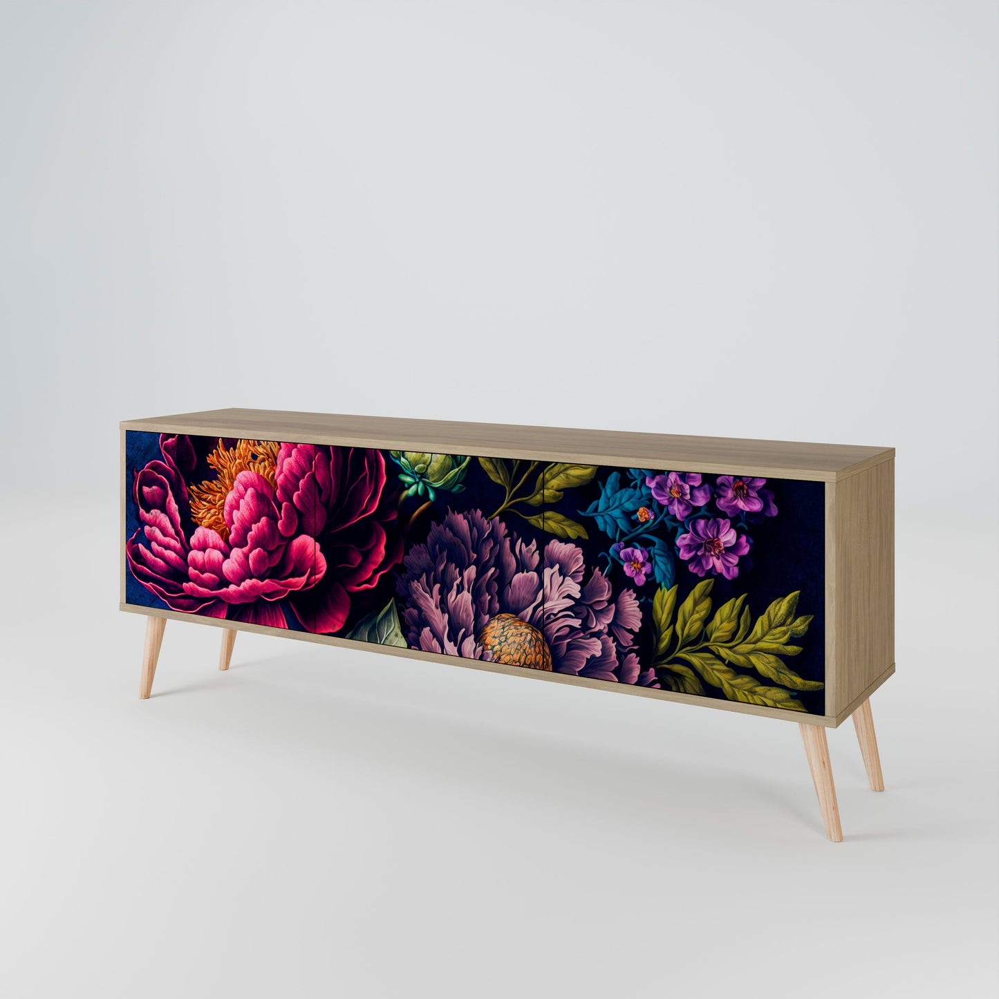 Mobile TV BLOOMING ELEGANCE a 3 ante in effetto rovere