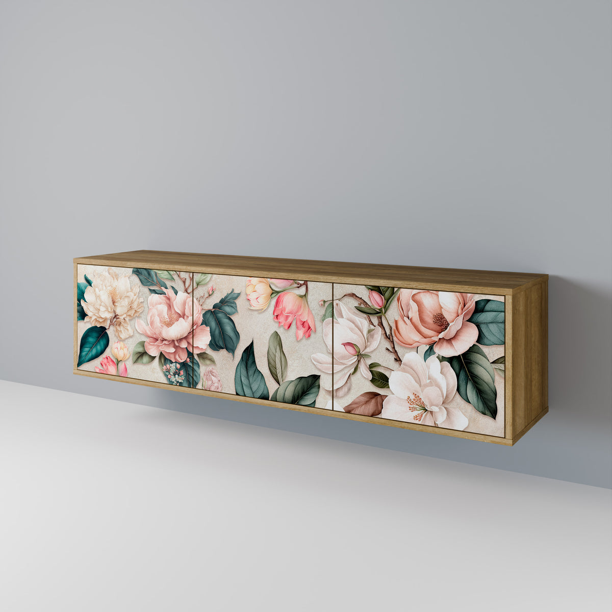 FLORAL GRACE Mueble de TV de 3 Puertas