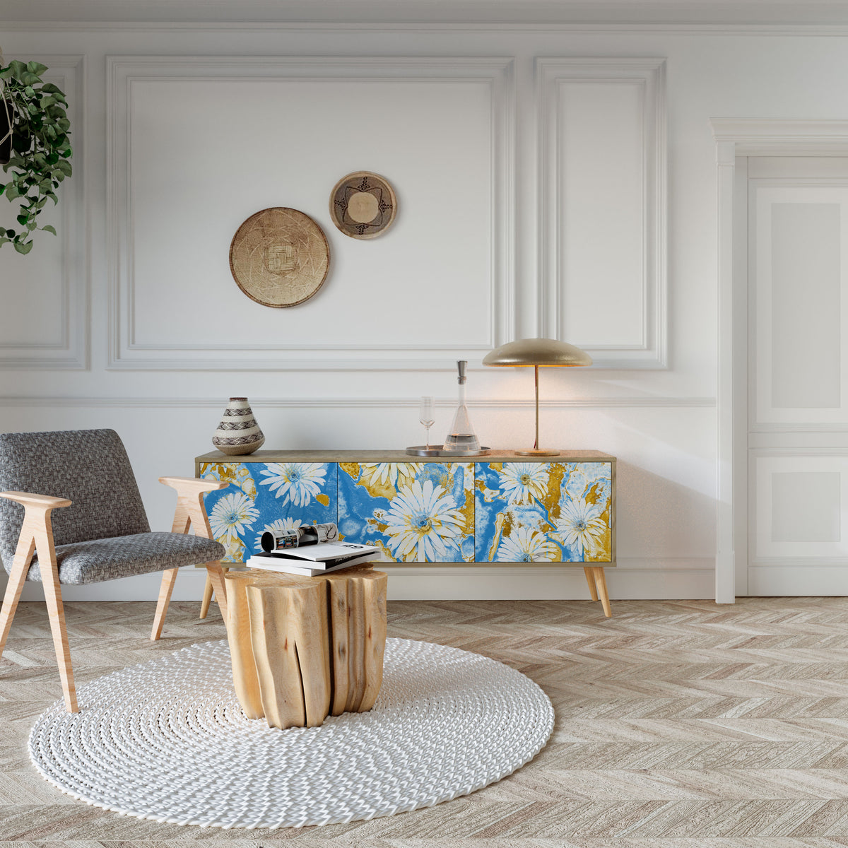 DAISY LUXE TV-bänk med 3 dörrar