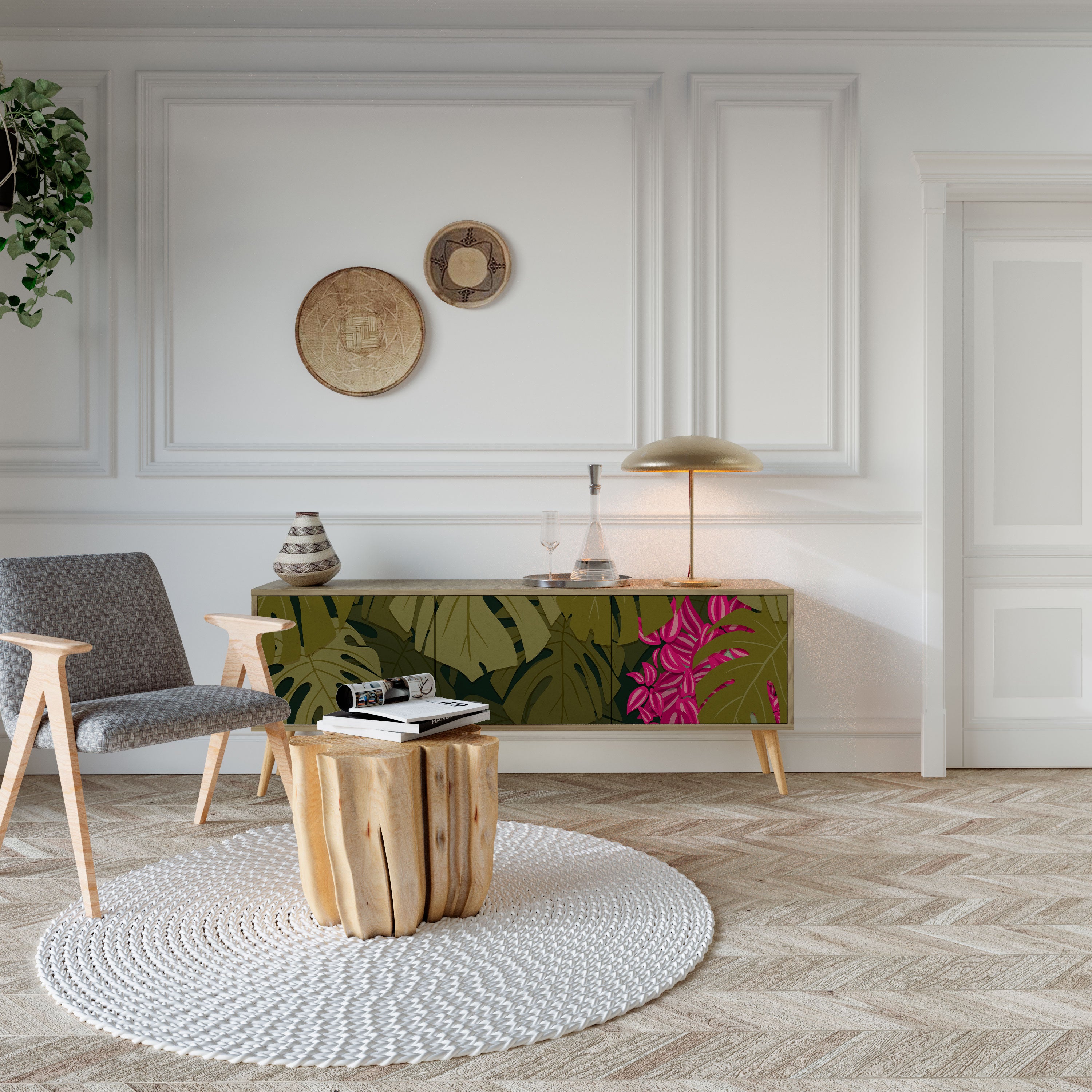 TROPICAL BEAUTY 3-türiges TV-Lowboard