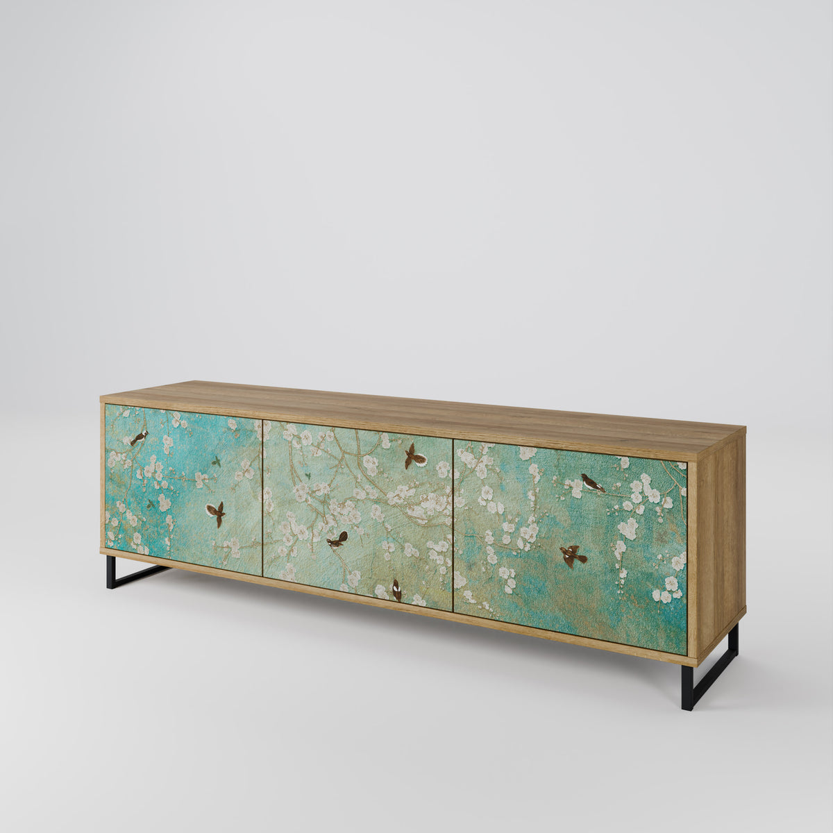 BLOOMING CHARM Mueble de TV de 3 Puertas