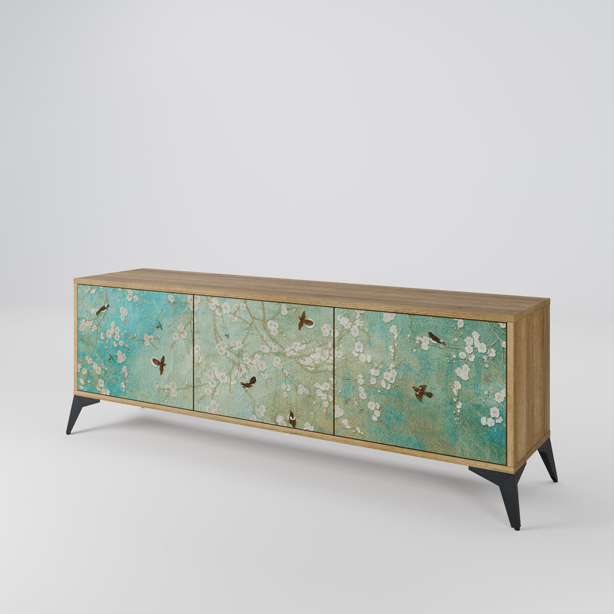 BLOOMING CHARM Mueble de TV de 3 Puertas
