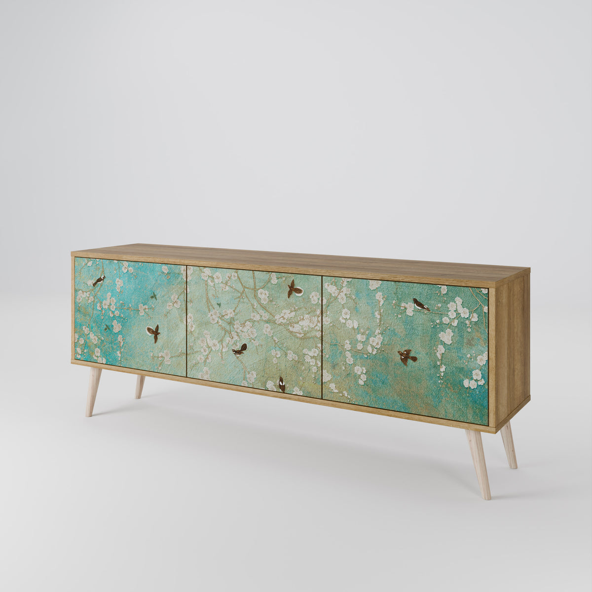 BLOOMING CHARM Mueble de TV de 3 Puertas