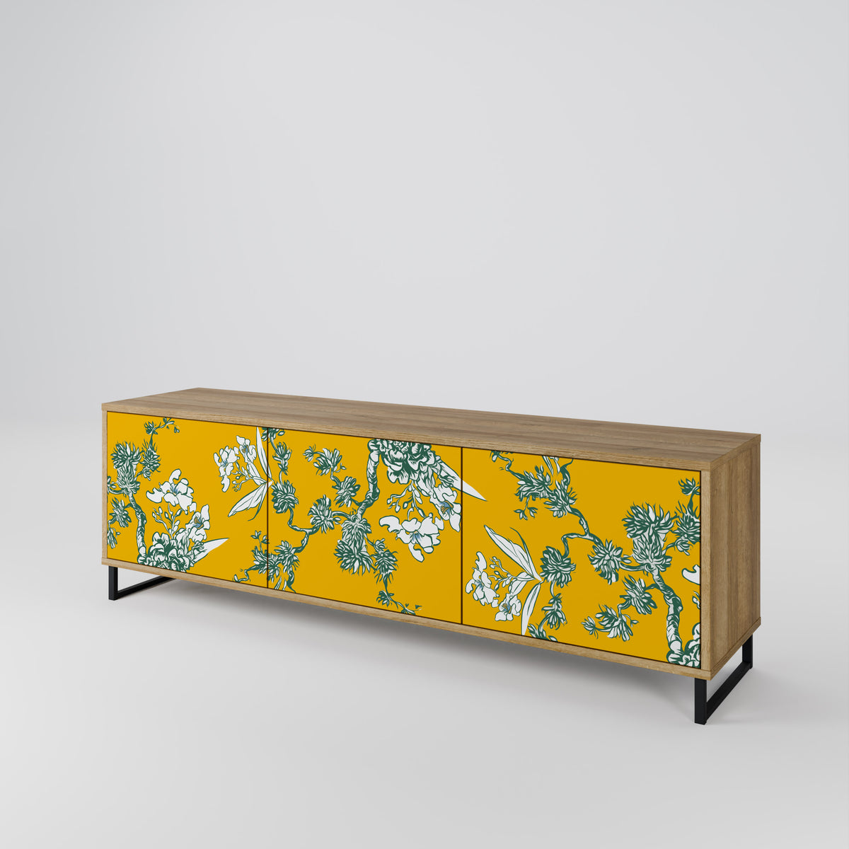 YELLOW CHINOISERIE Έπιπλο τηλεόρασης 3-θυρών