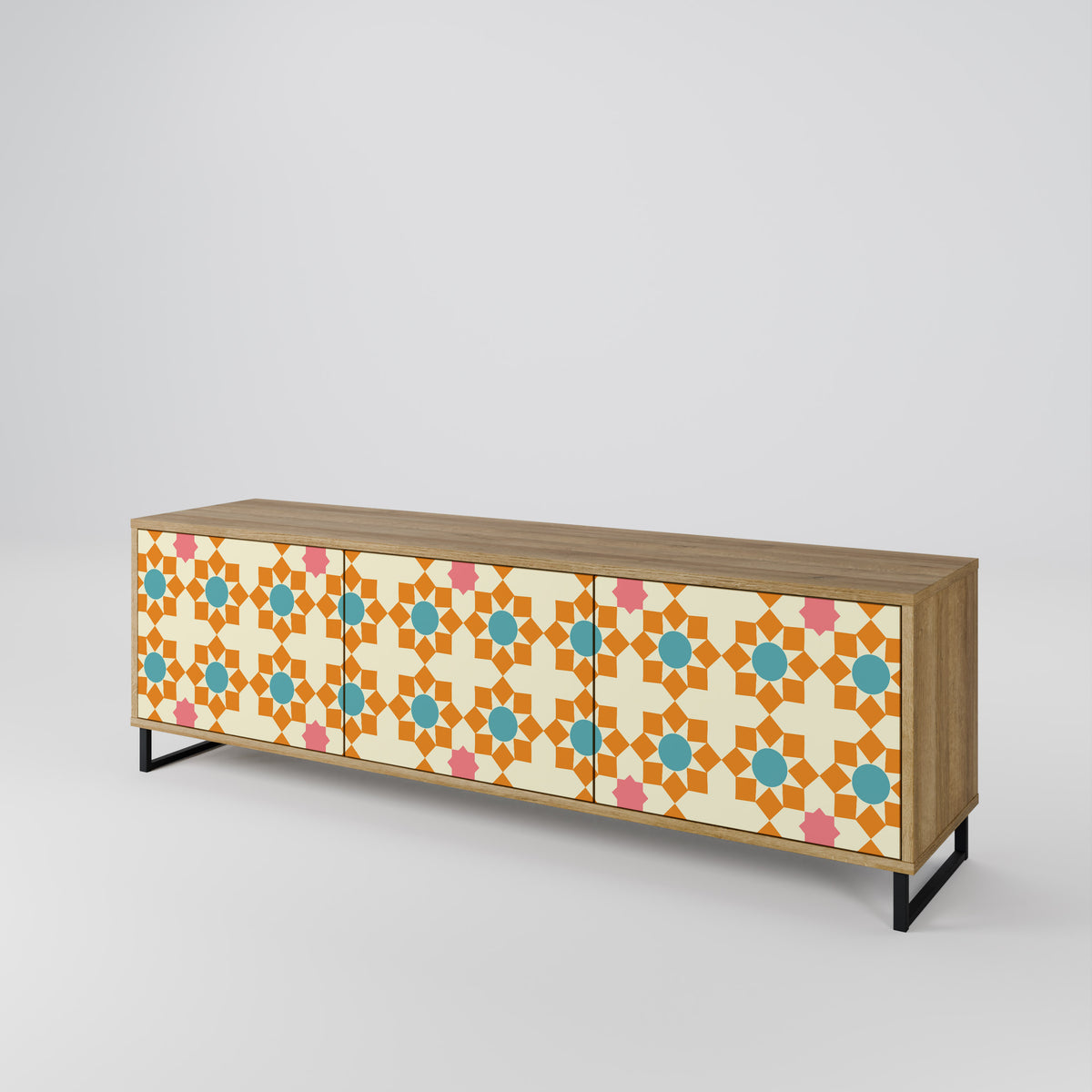 FLORAL DECOR Έπιπλο τηλεόρασης 3-θυρών