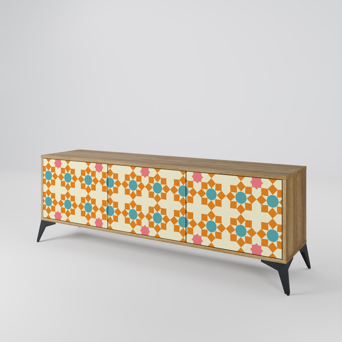 FLORAL DECOR Έπιπλο τηλεόρασης 3-θυρών