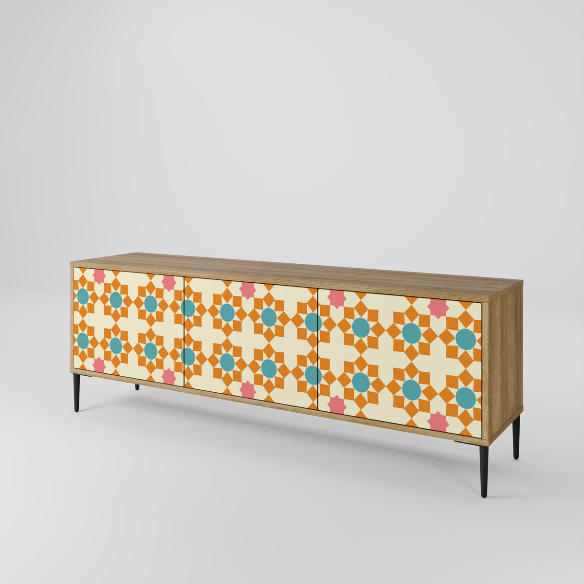 FLORAL DECOR Έπιπλο τηλεόρασης 3-θυρών
