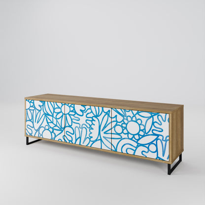 BLOOMY MORNING 3-Door TV Cabinet