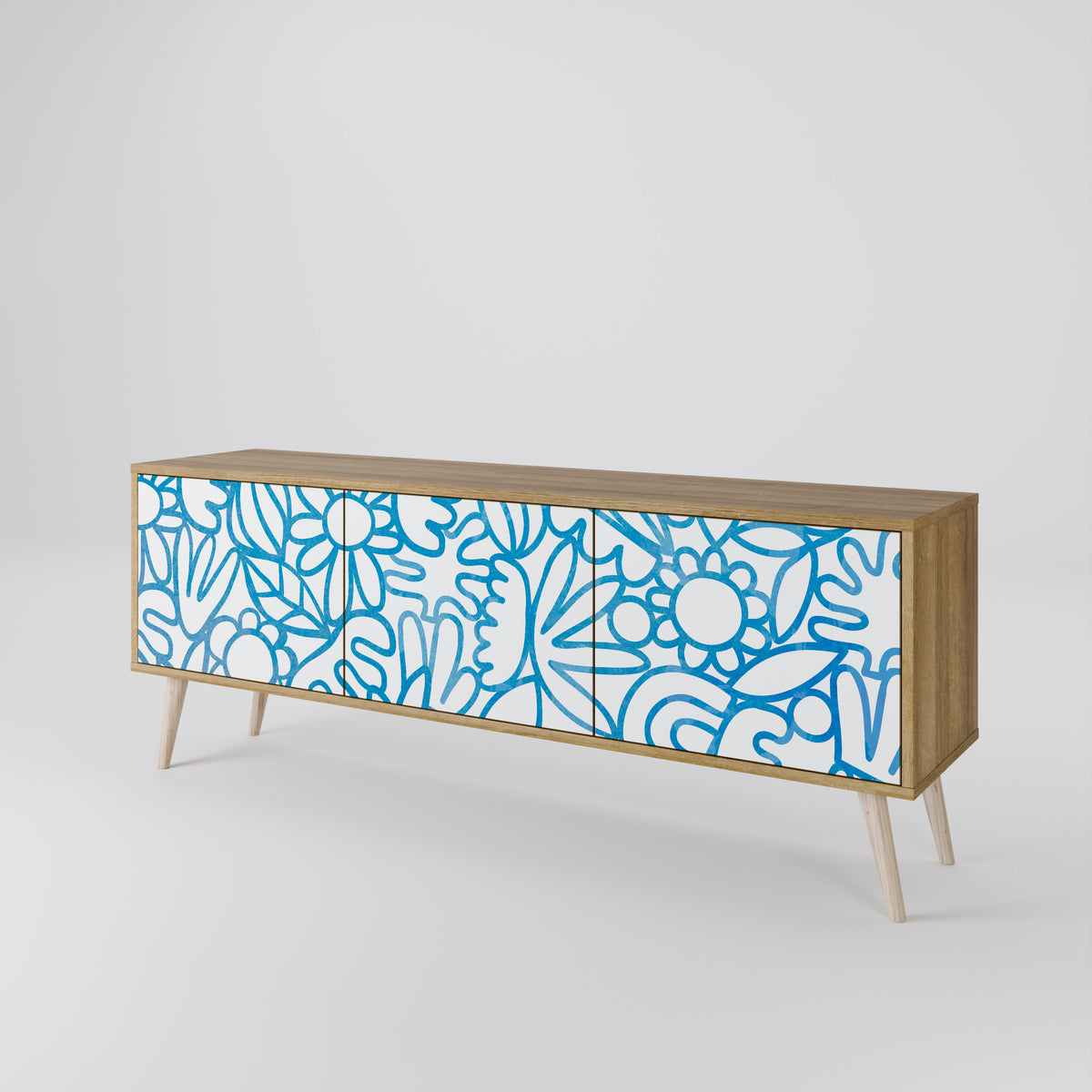 BLOOMY MORNING 3-Door TV Cabinet