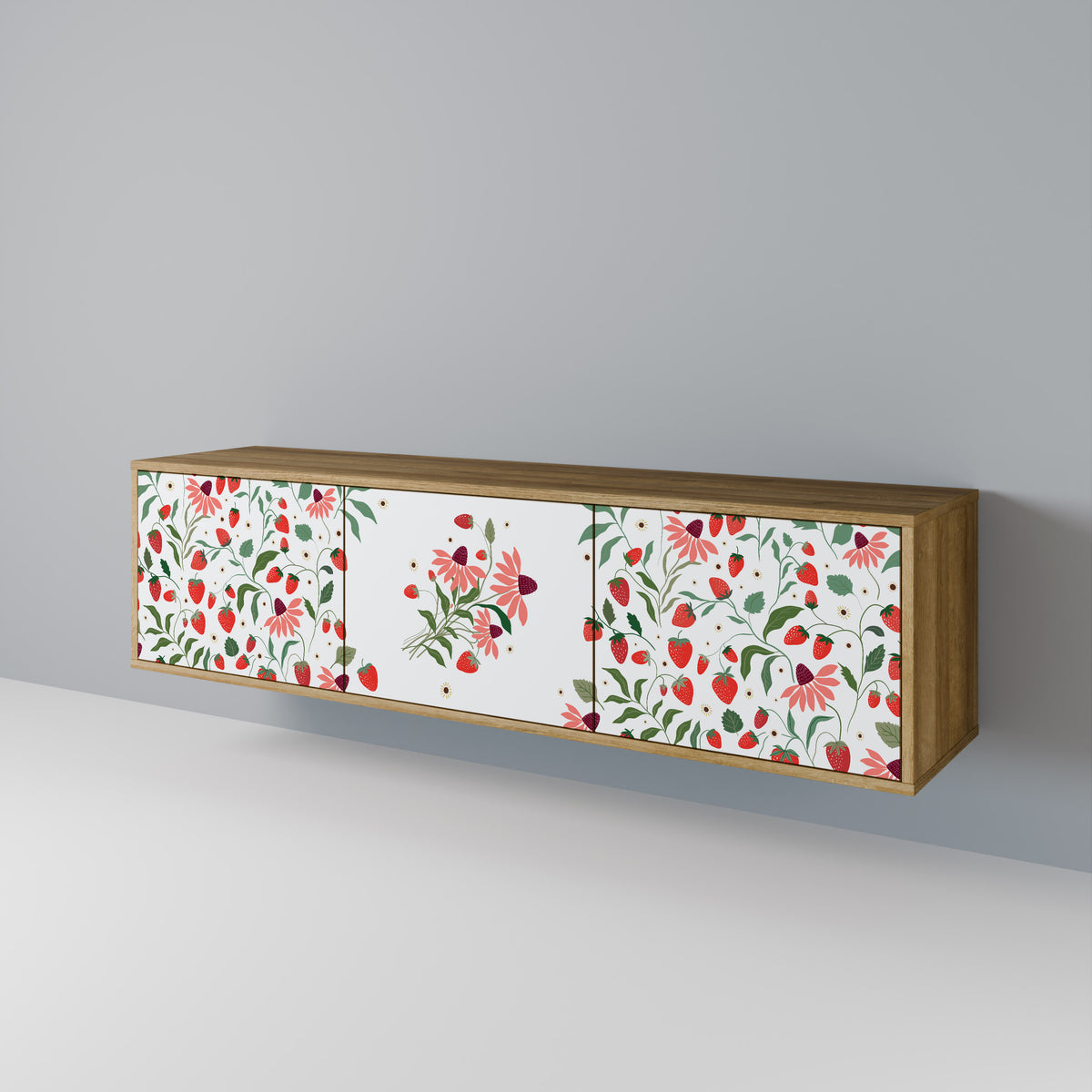 FLOWERS AND STRAWBERRIES 3-türiges TV-Lowboard