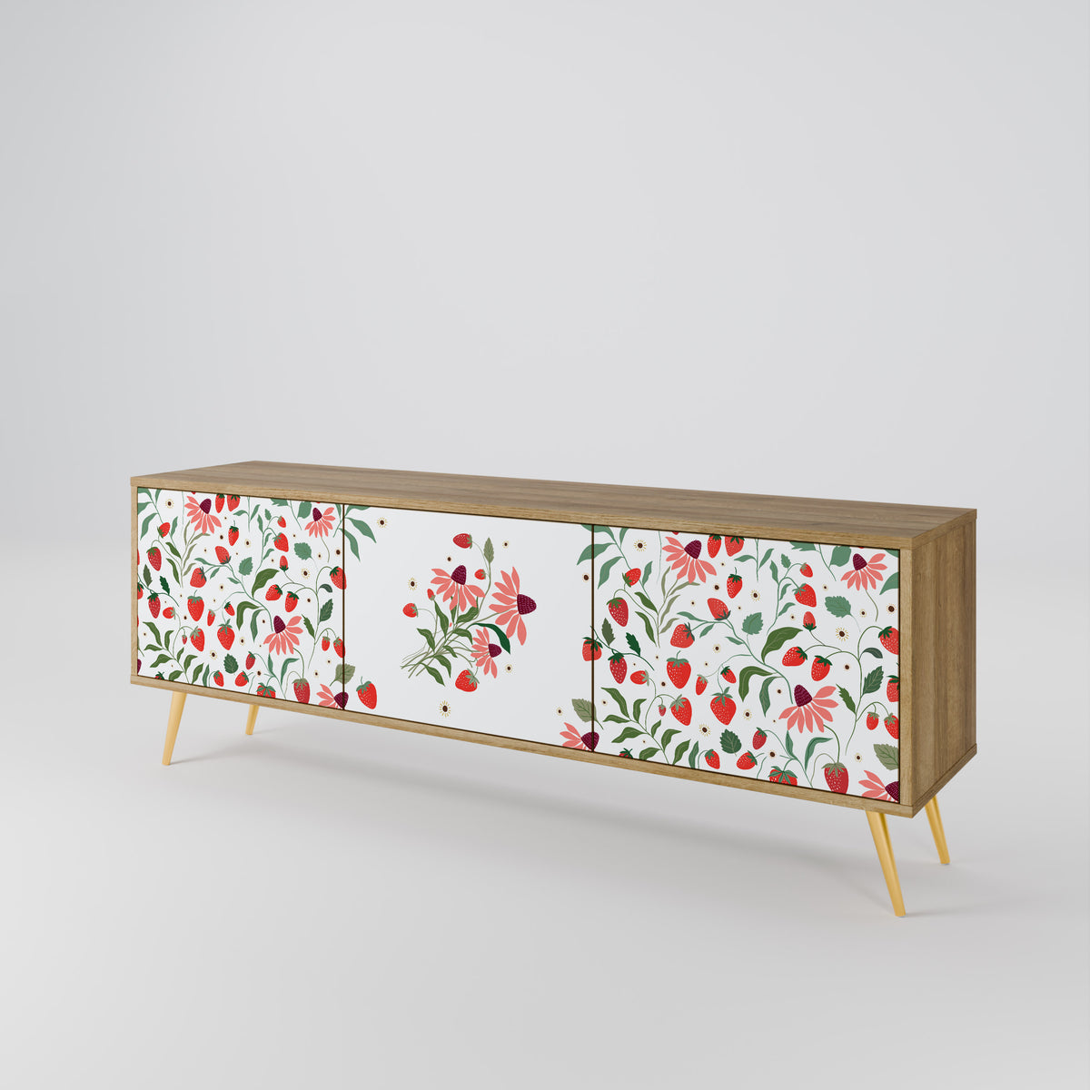 FLOWERS AND STRAWBERRIES 3-türiges TV-Lowboard