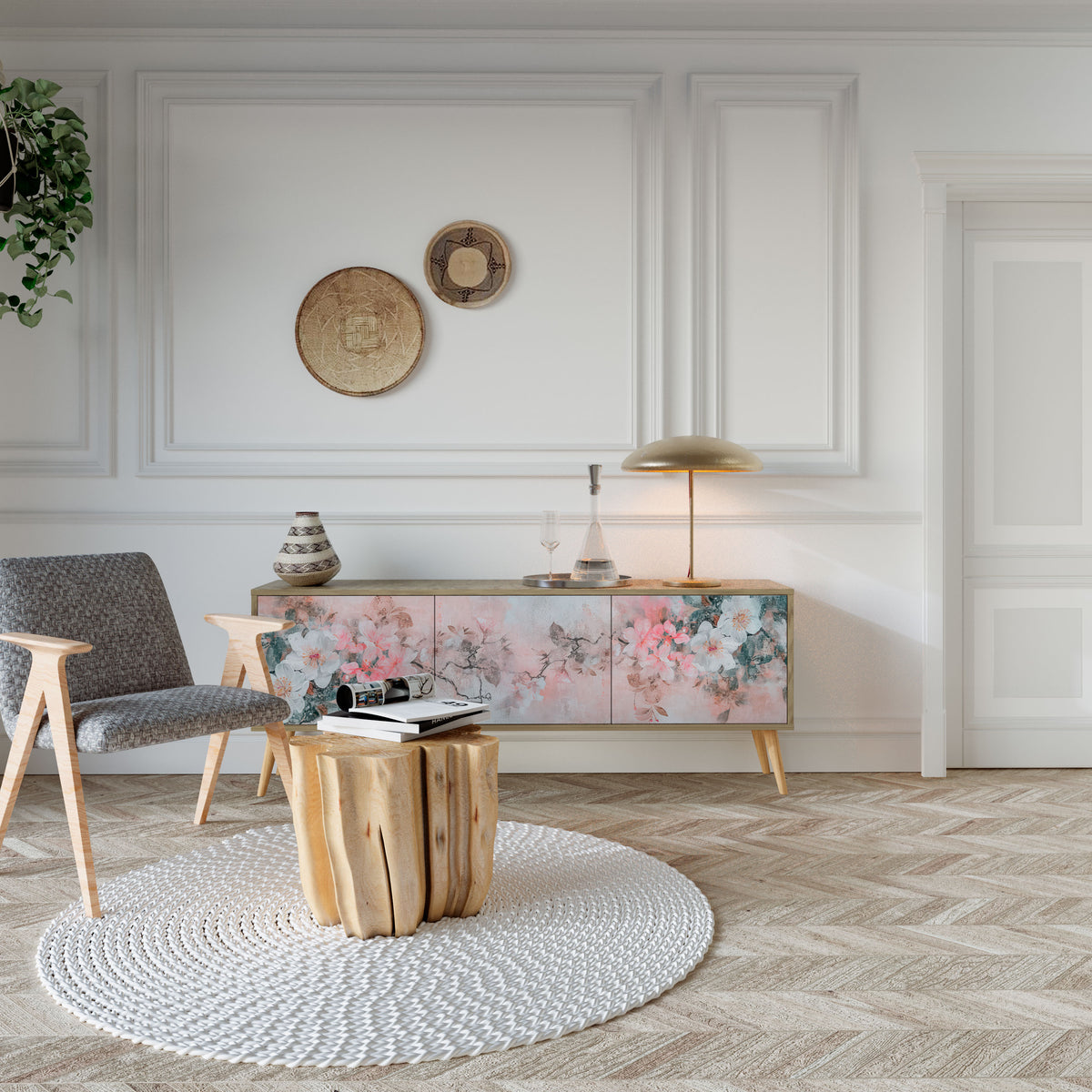 CHERRY BLOSSOM 3-türiges TV-Lowboard