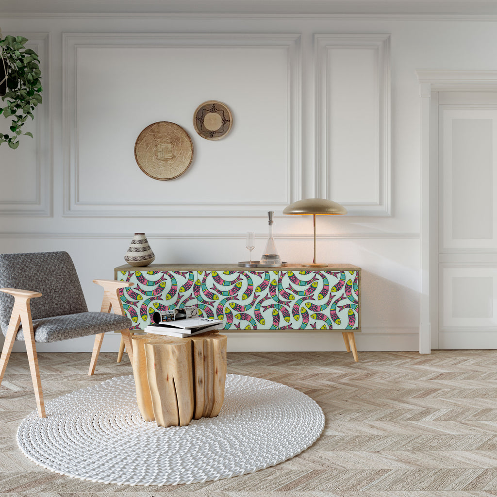 INDIAN FISH 3-türiges TV-Lowboard