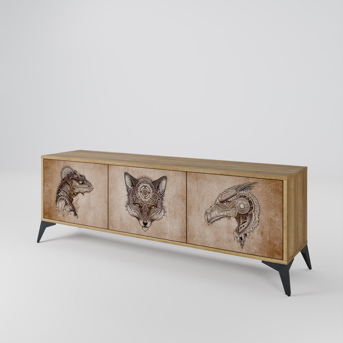 STEAMPUNK CLAN 3-türiges TV-Lowboard