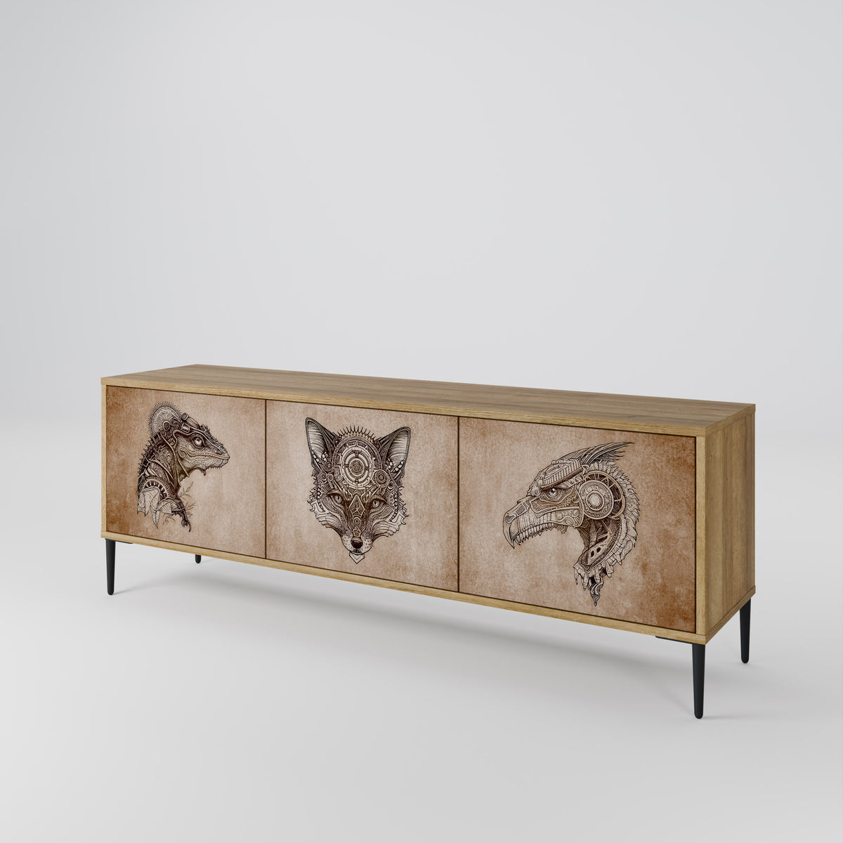 STEAMPUNK CLAN 3-türiges TV-Lowboard