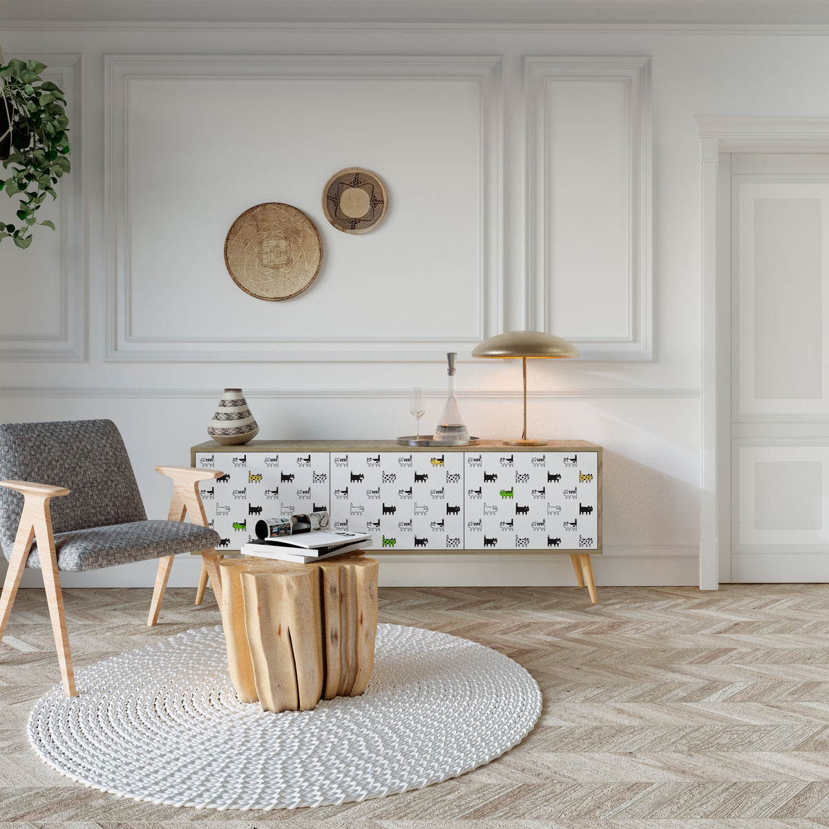 CATS COMPILATION 3-türiges TV-Lowboard